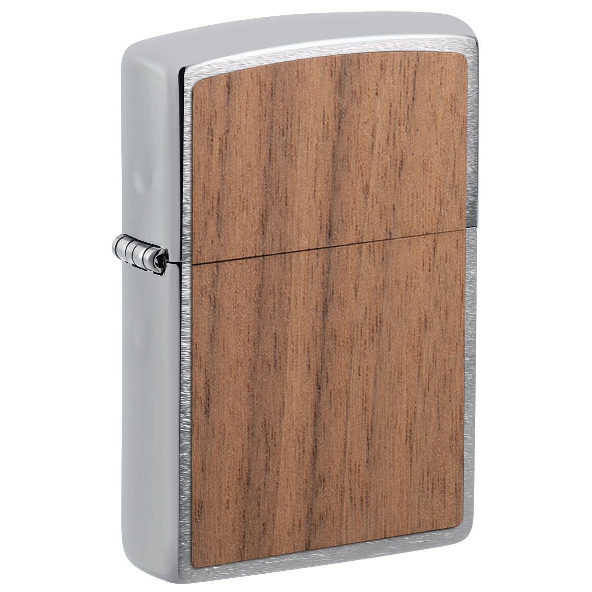 Zippo Lighter: Woodchuck Walnut - Brushed Chrome 49039