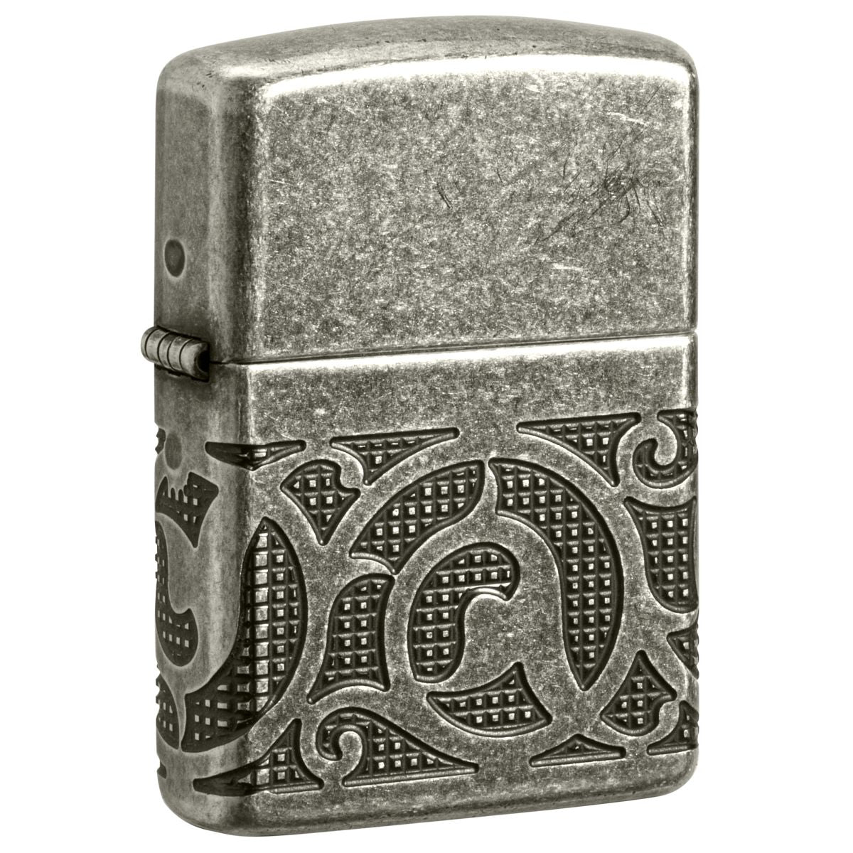 Zippo Lighter: Armor MultiCut Pattern Design - Antique Silver 49290