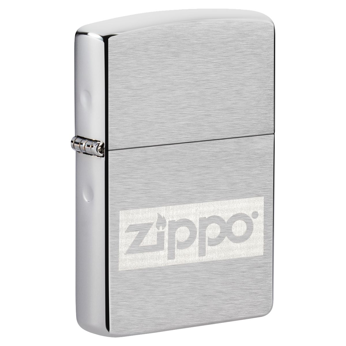 Zippo Brushed Chrome Lighter and Flask Set - 49358