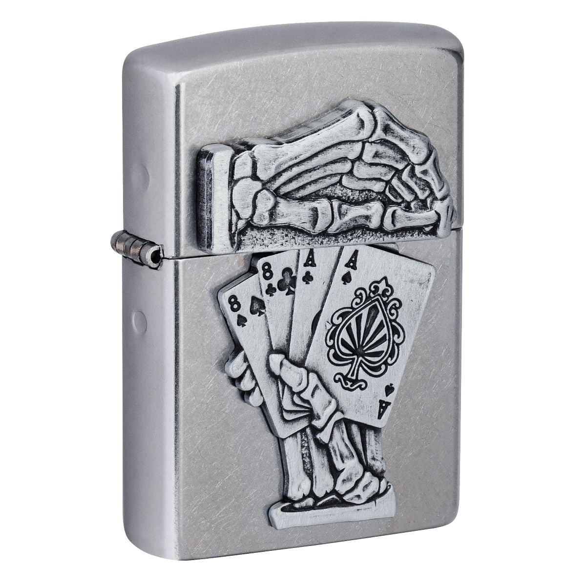 Zippo Lighter: Dead Man's Hand Emblem - Street Chrome 49536