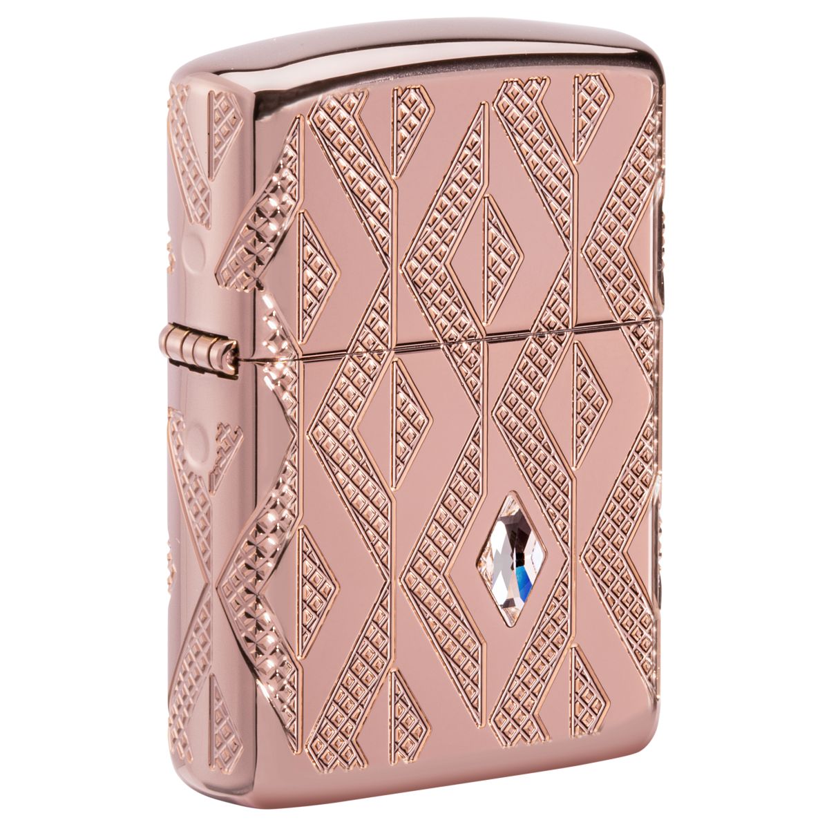 Zippo Lighter: Diamond Pattern, MultiCut Armor - Rose Gold 49702