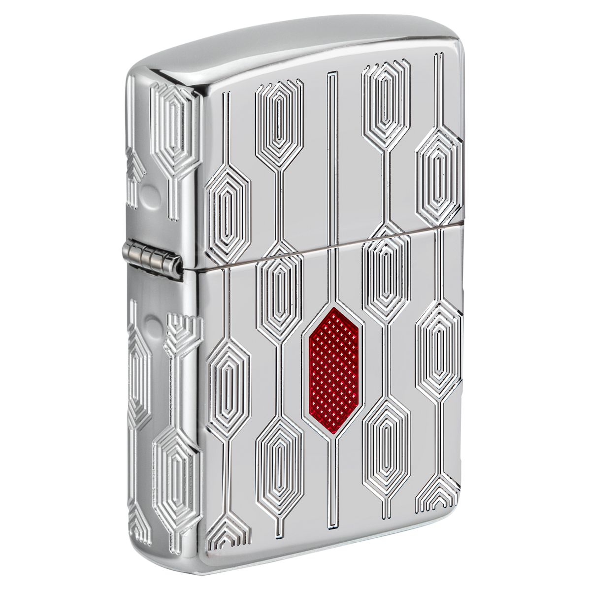 Zippo Lighter: Armor Deep Carve Multicut Pattern - High Polish Chrome 49881