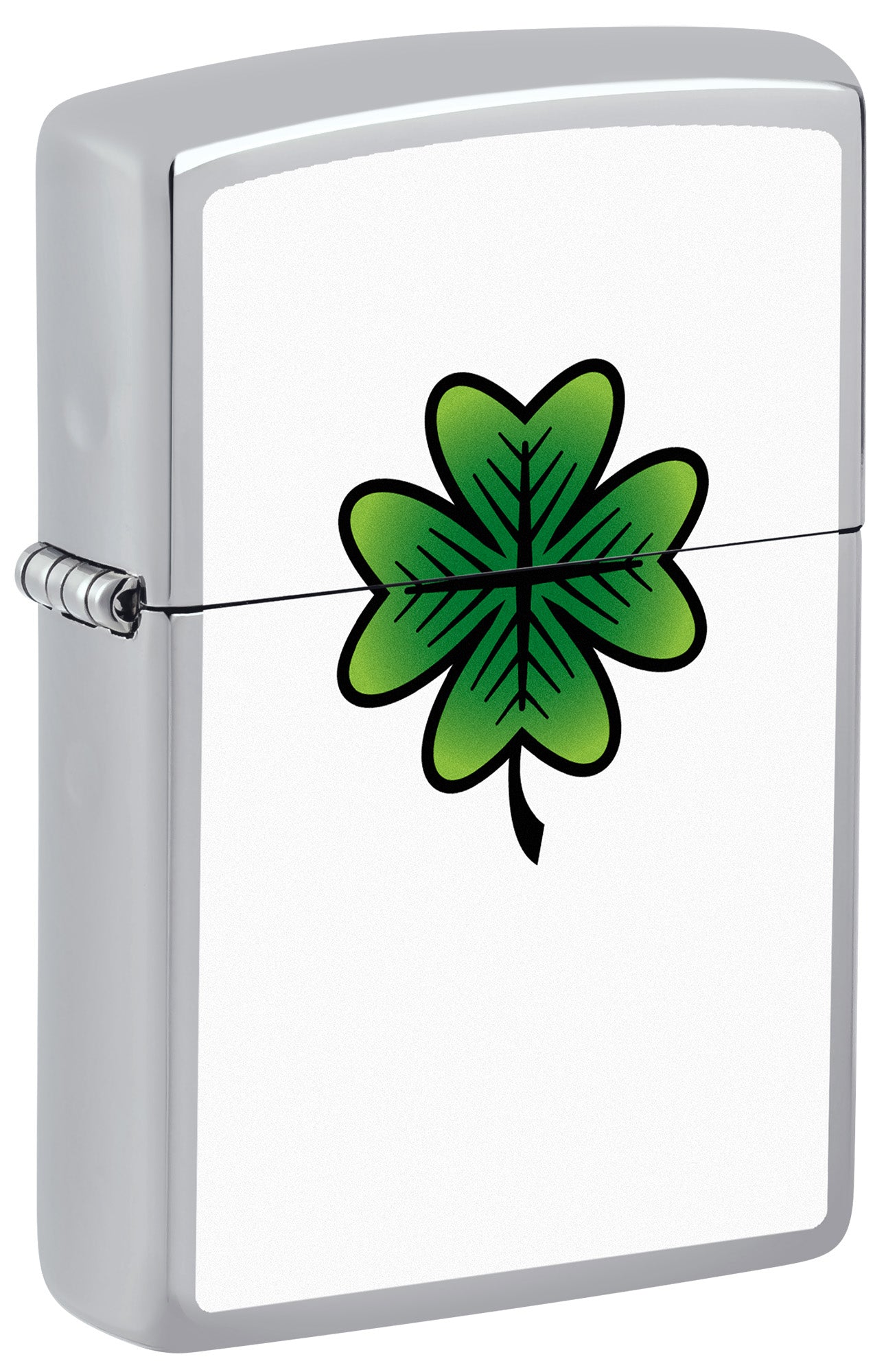 Zippo Lighter: Four Leaf Clover - High Polish Chrome 80960