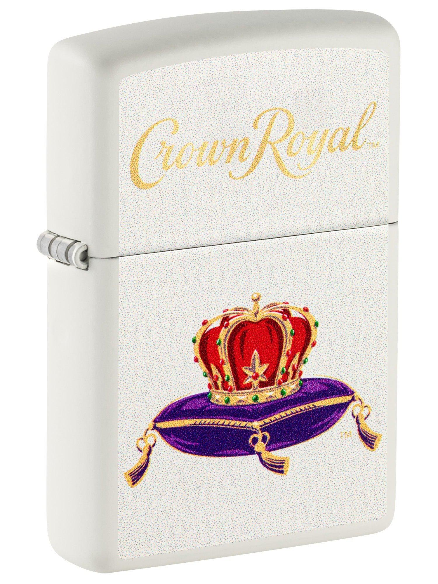 Zippo Lighter: Crown Royal Logo - White Matte 81508