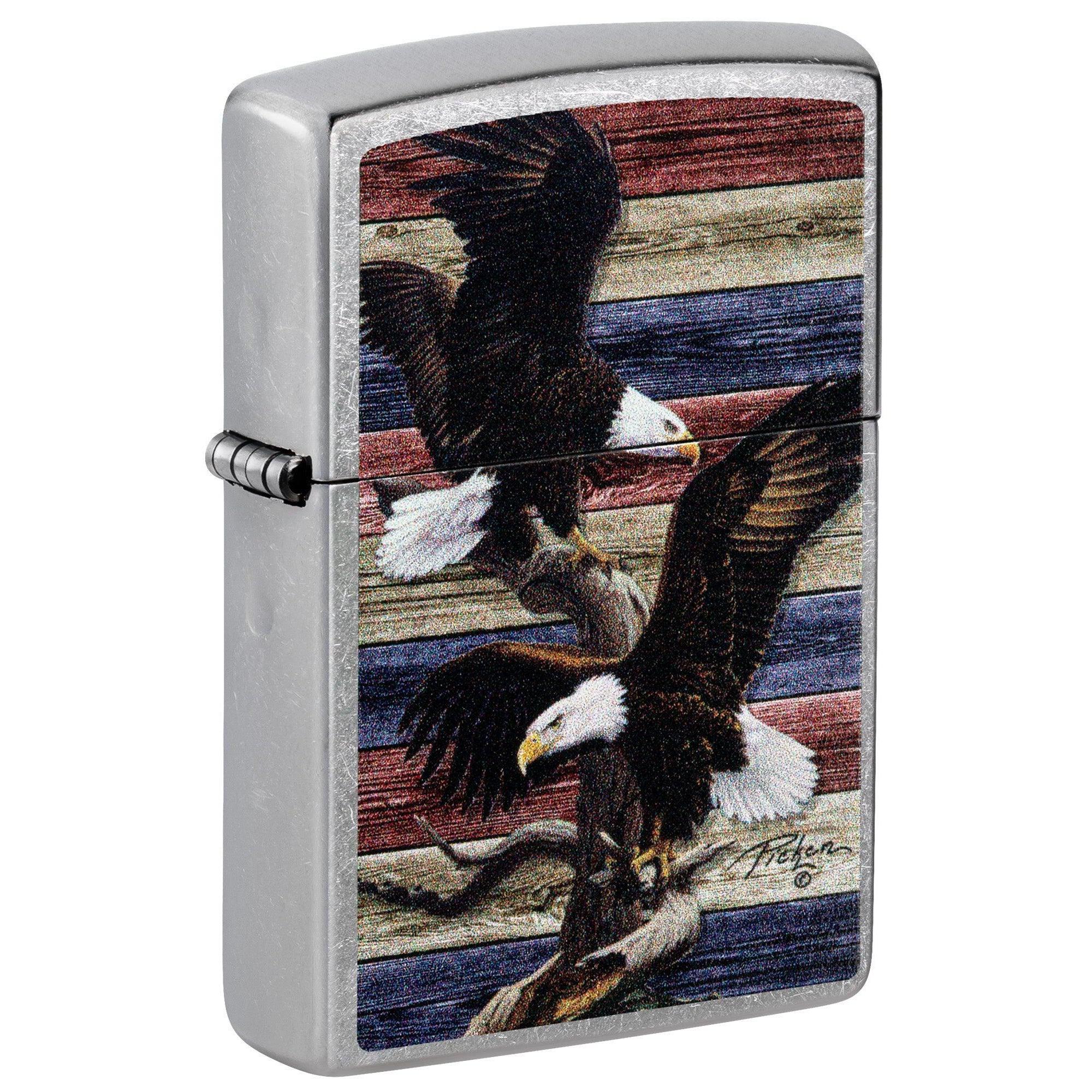 Zippo Lighter: Bald Eagles by Linda Picken - Street Chrome 81522
