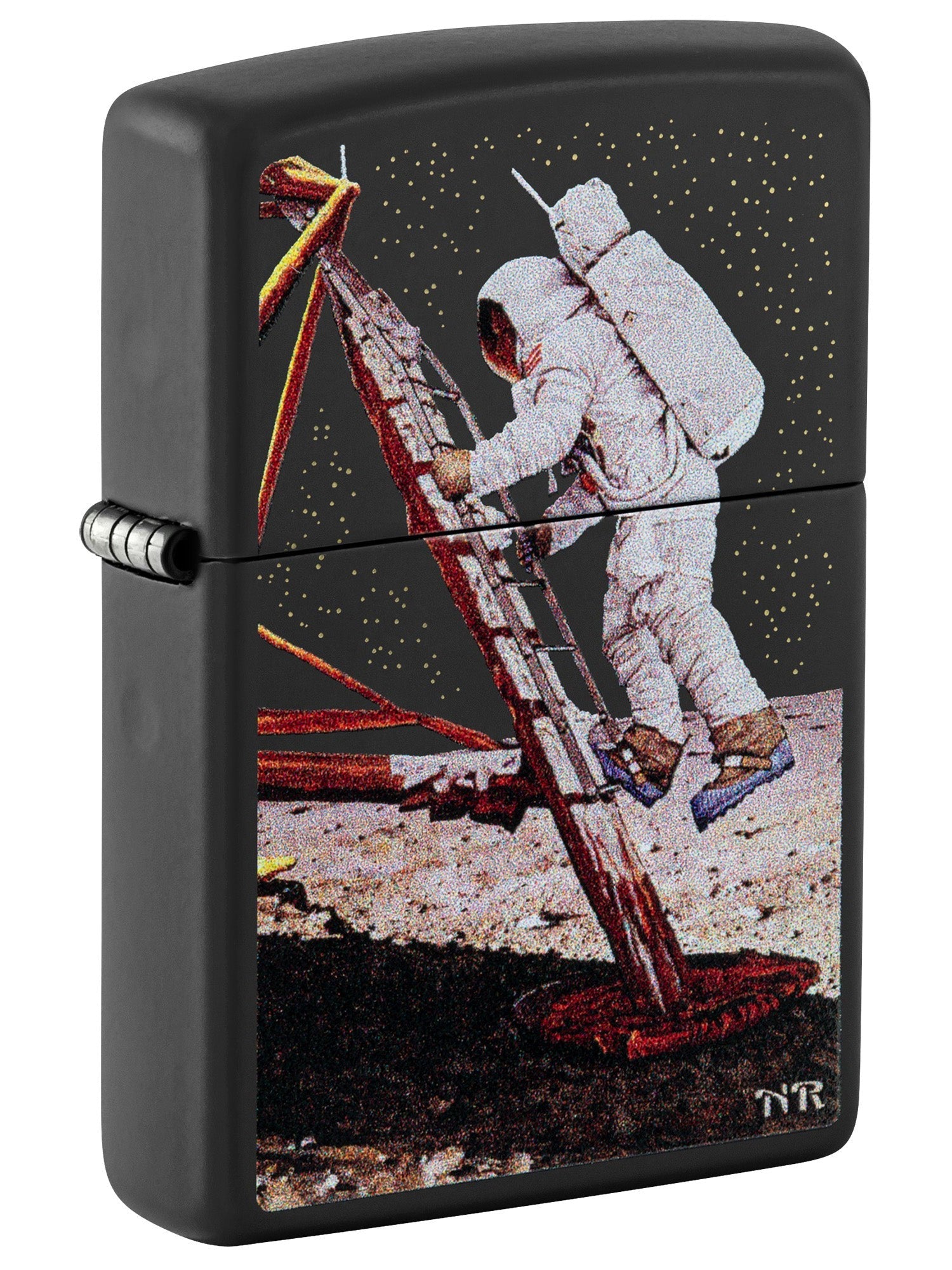 Zippo Lighter: Moon Landing by Norman Rockwell - Black Matte 81527