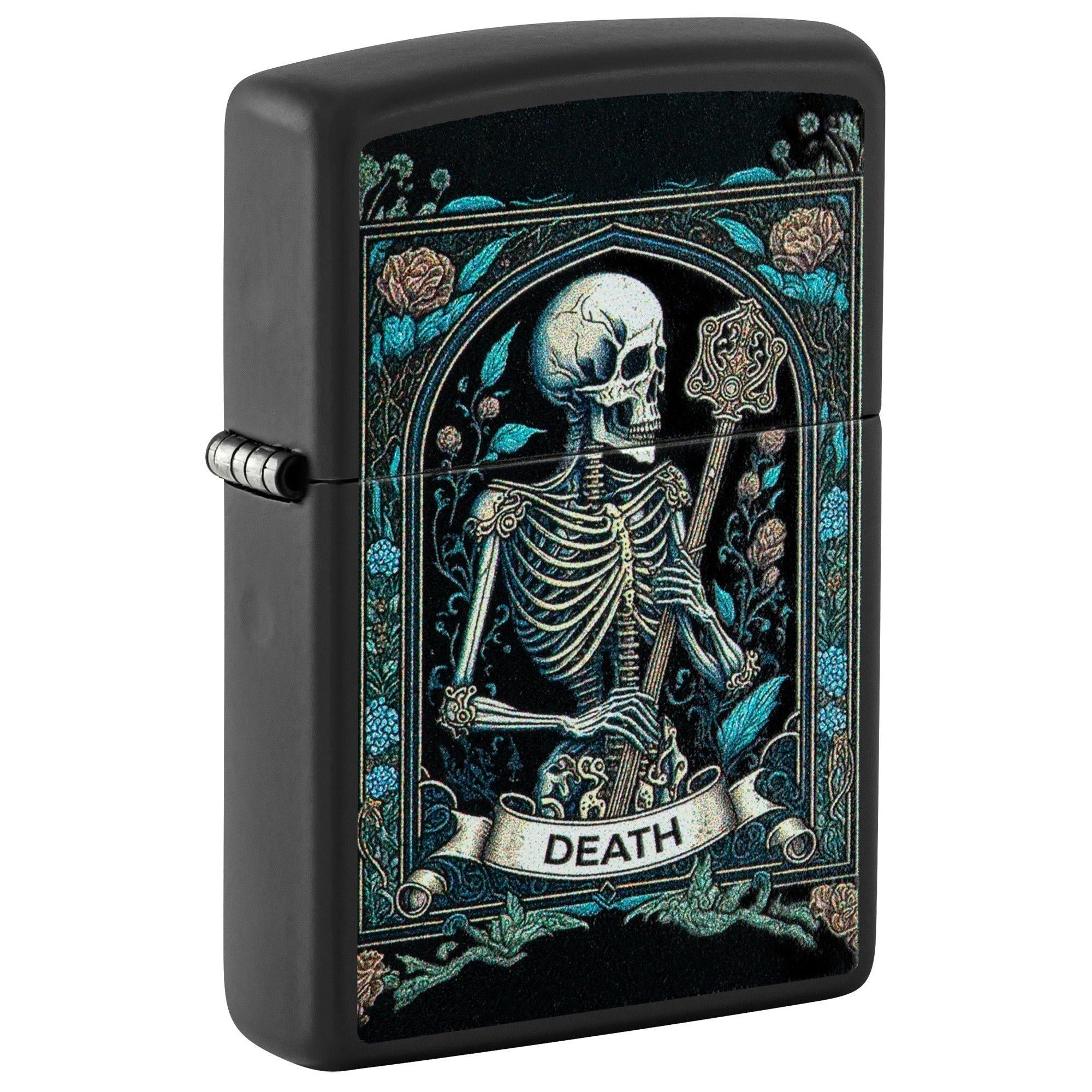 Zippo Lighter: Death Tarot Card - Black Matte 81572