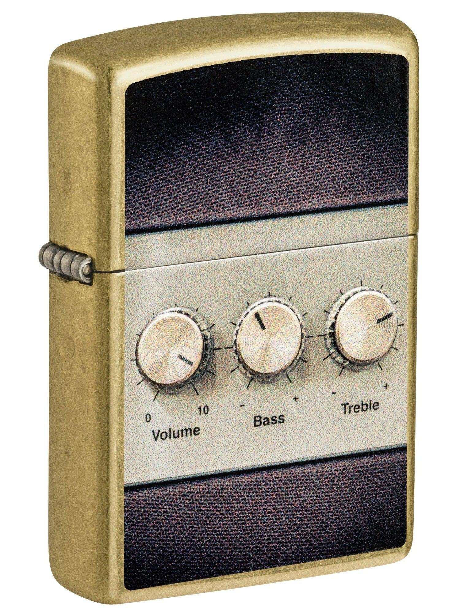 Zippo Lighter: Stereo with Raised Buttons - Street Brass 81585