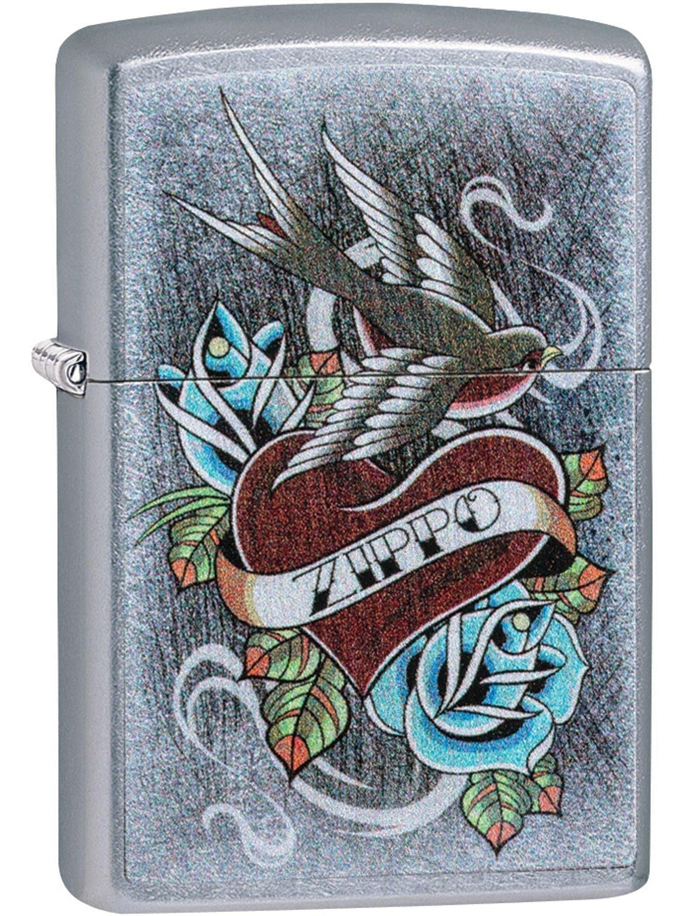 Zippo Lighter: Vintage Zippo Tattoo - Street Chrome 81612