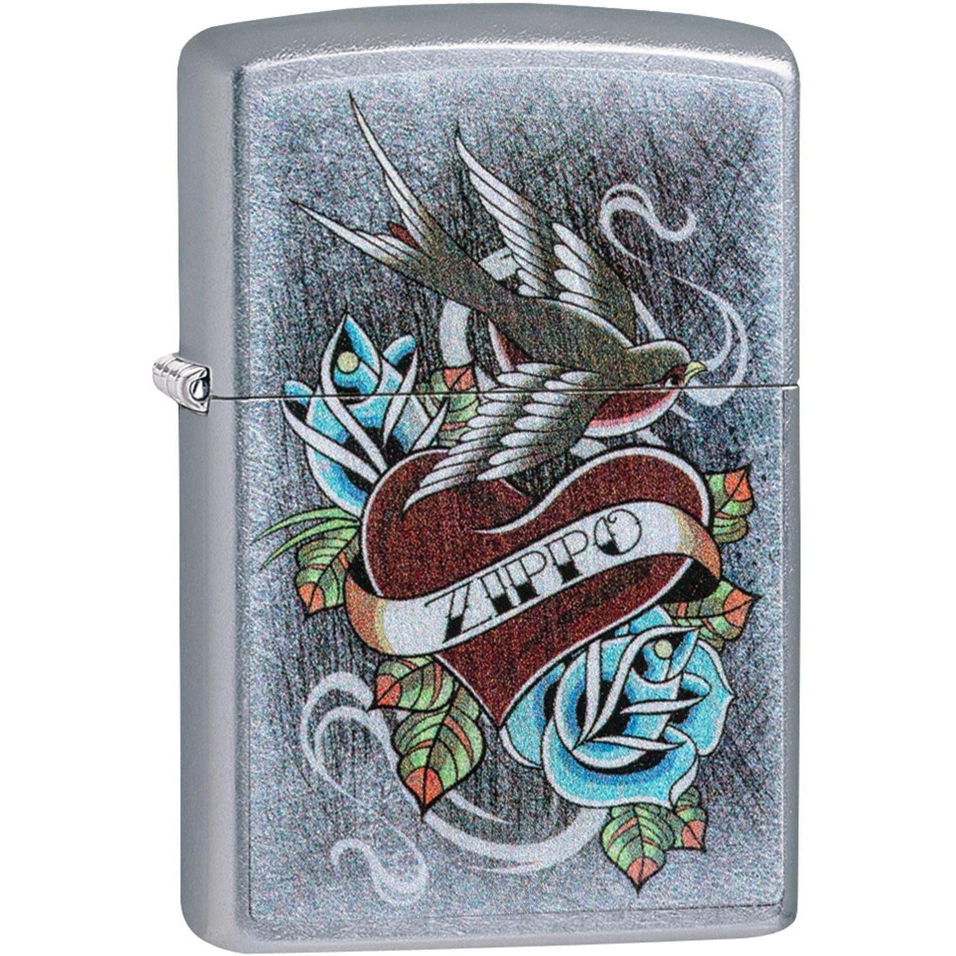 Zippo Lighter: Vintage Zippo Tattoo - Street Chrome 81612