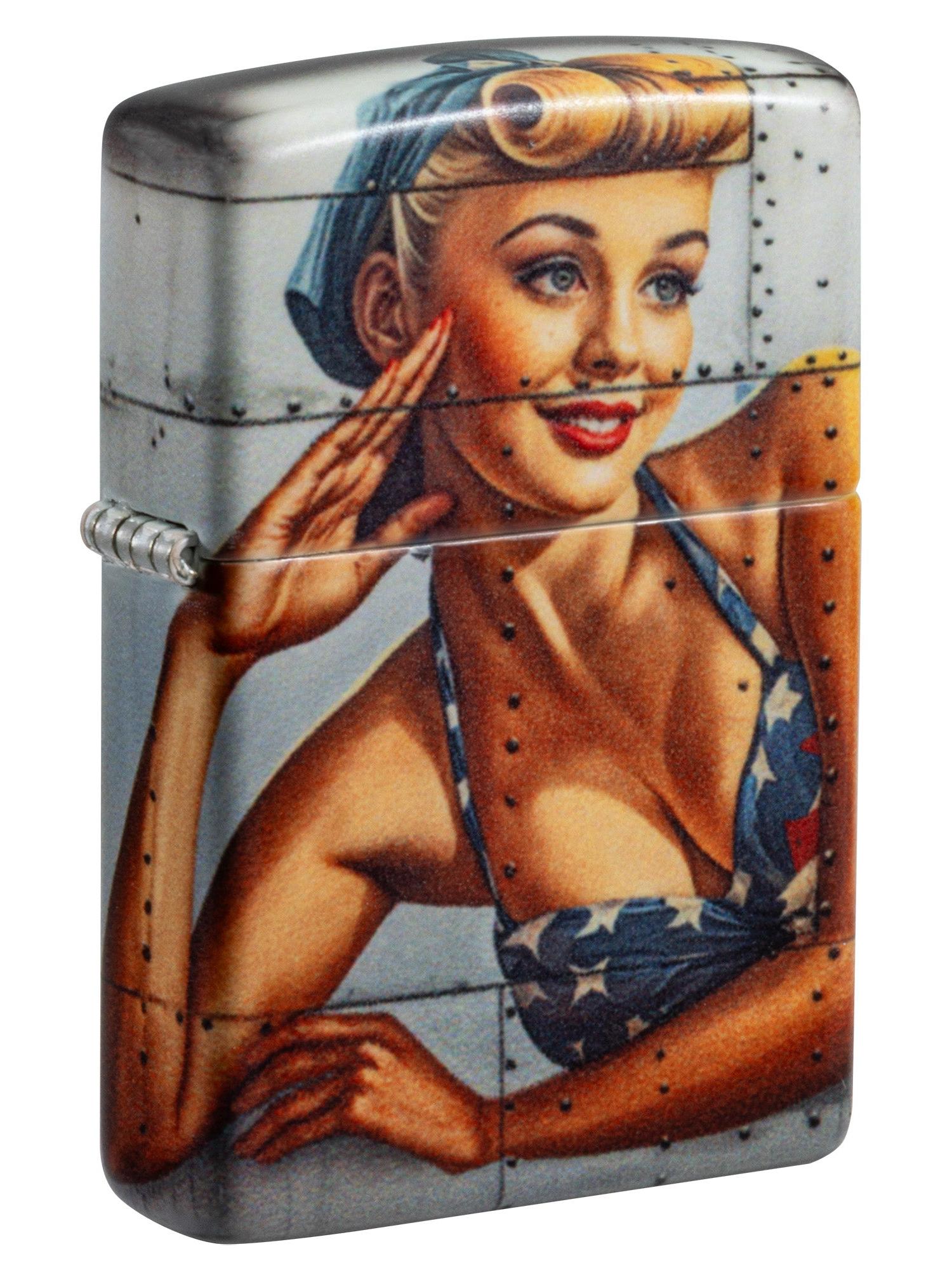 Zippo Lighter: Nose Art Pin-up Girl - 540 Color 81688