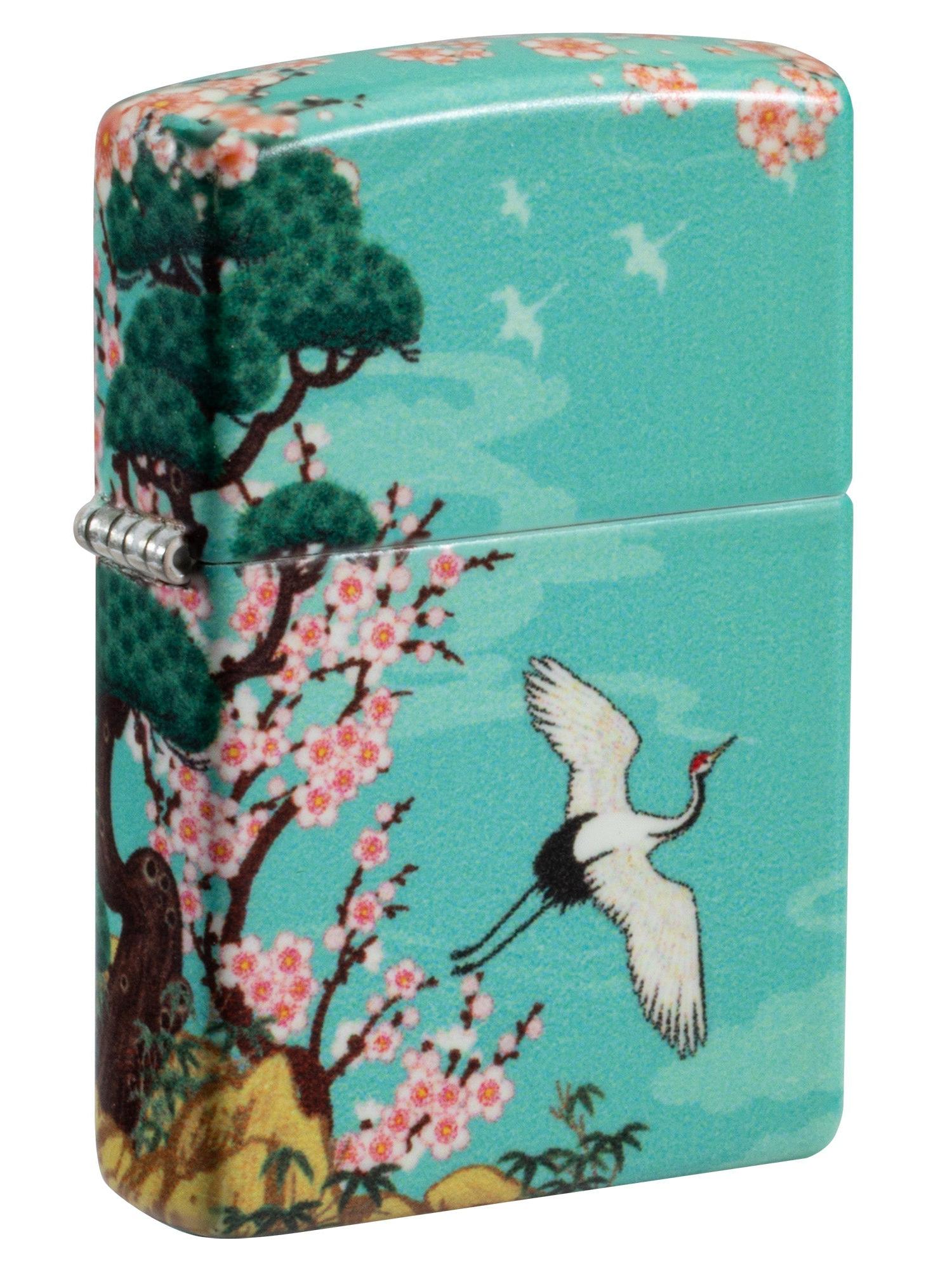 Zippo Lighter: Asian Crane Birds, Glow-in-the-Dark - 540 Color 81691