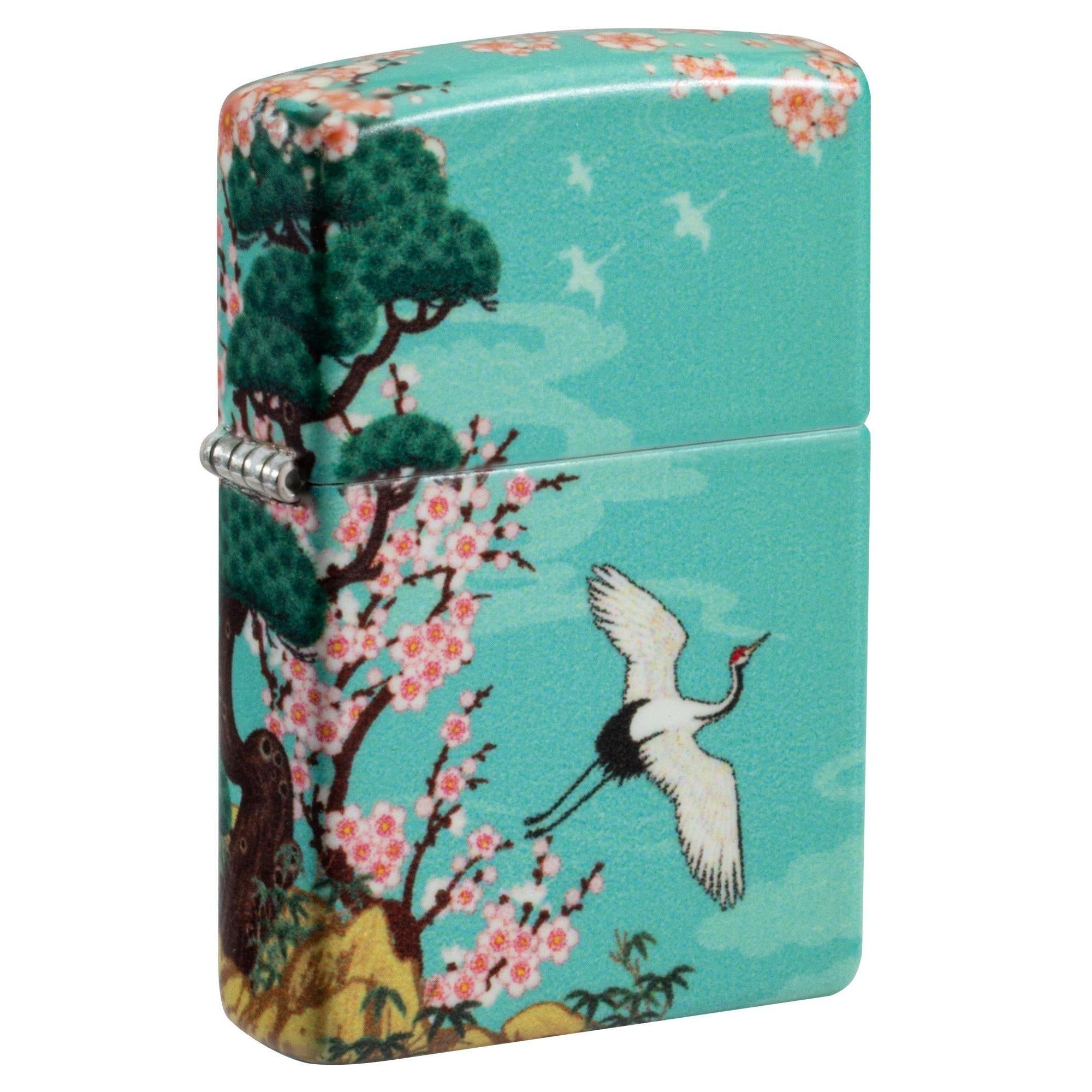 Zippo Lighter: Asian Crane Birds, Glow-in-the-Dark - 540 Color 81691