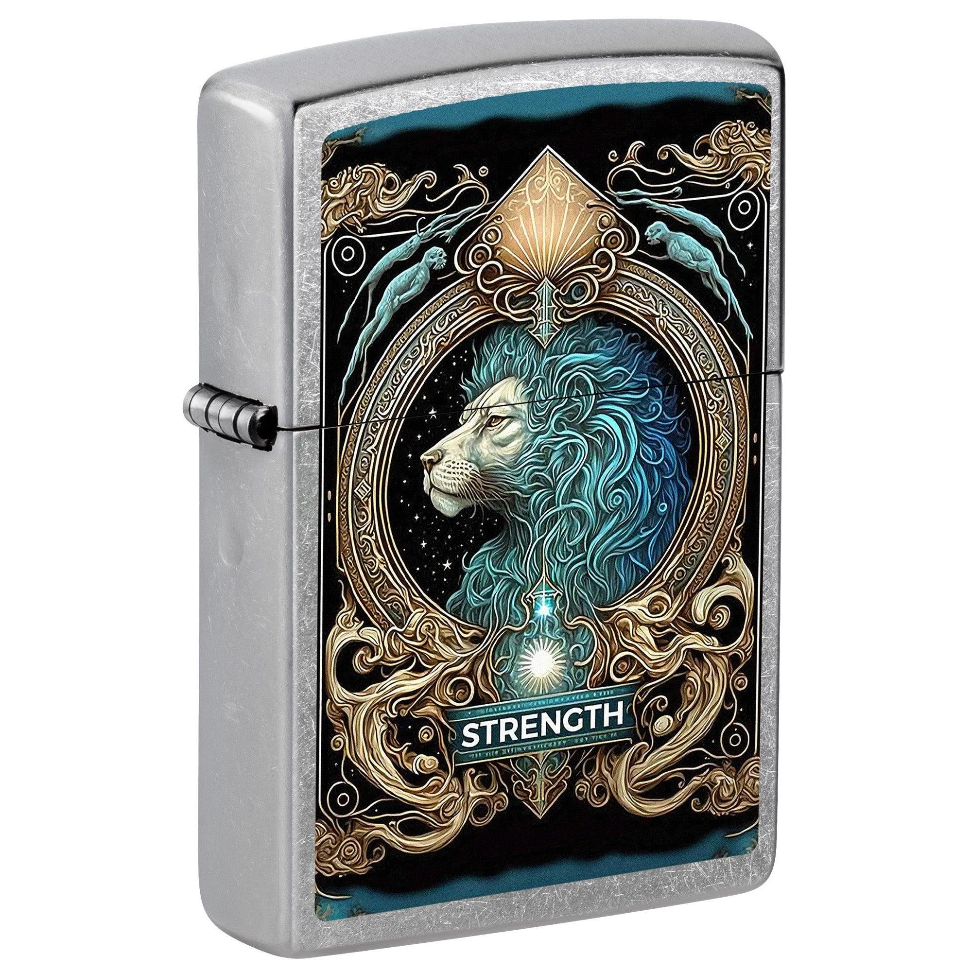 Zippo Lighter: Strength Tarot Card - Street Chrome 81704