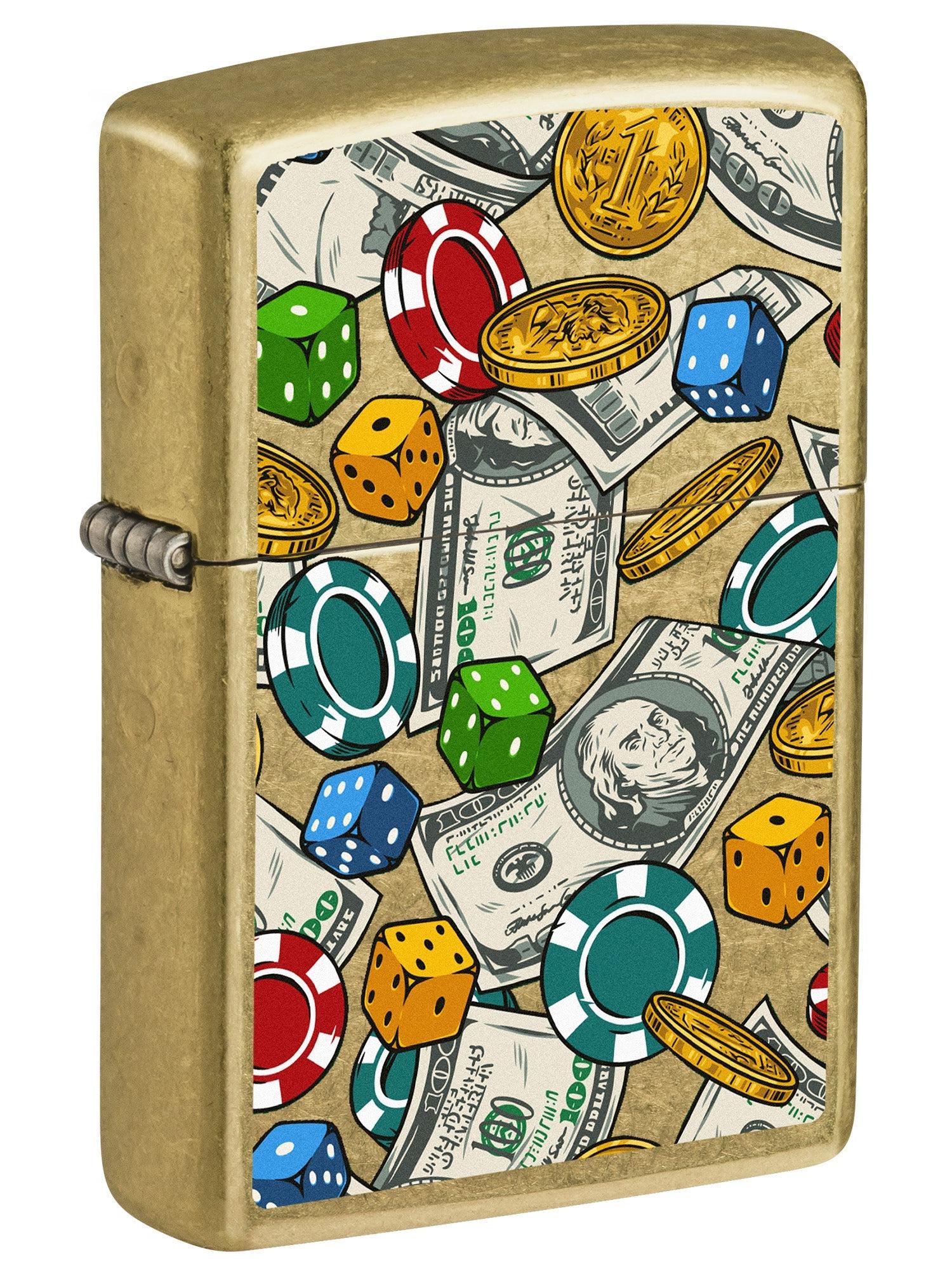 Zippo Lighter: Gambling Icons - Street Brass 81709