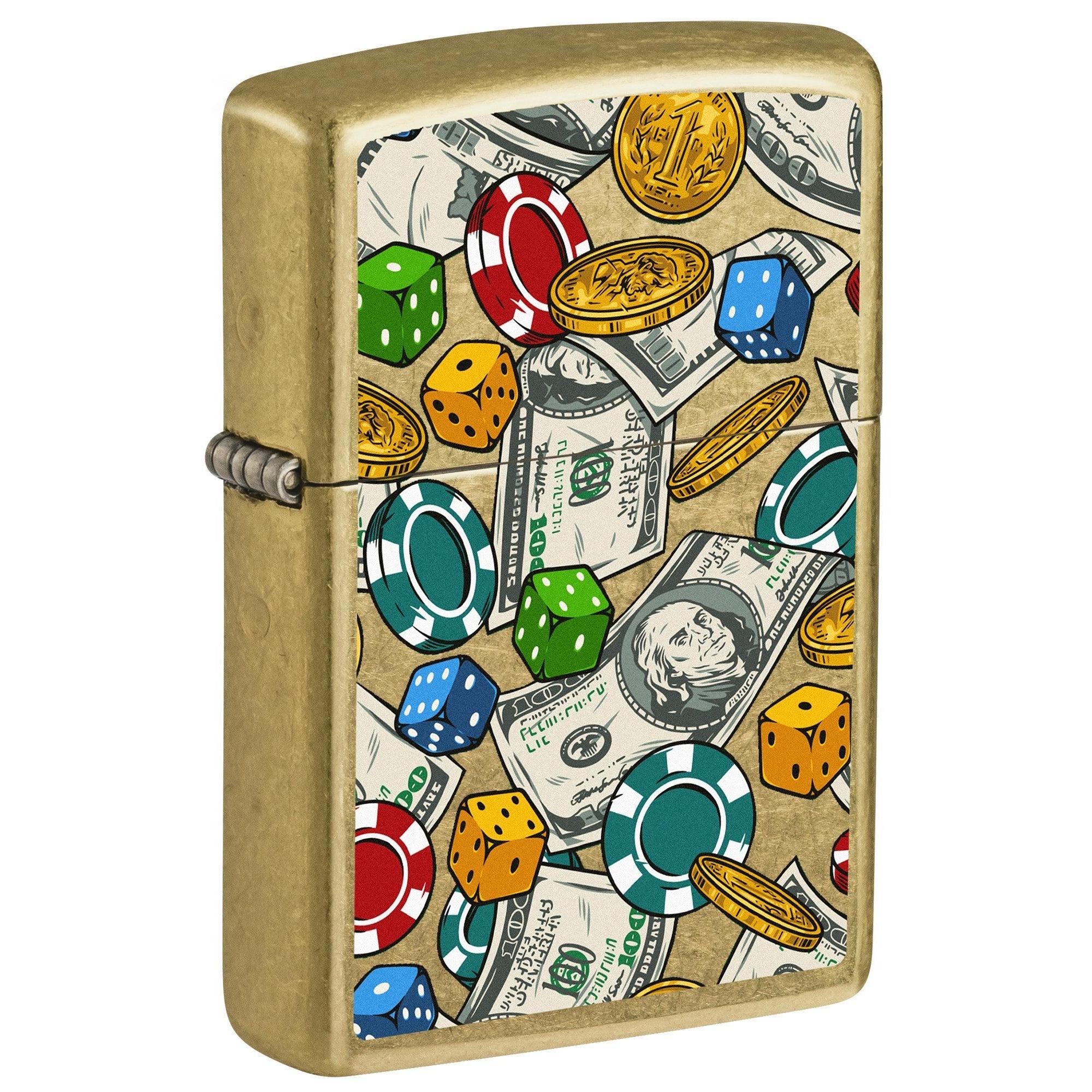 Zippo Lighter: Gambling Icons - Street Brass 81709