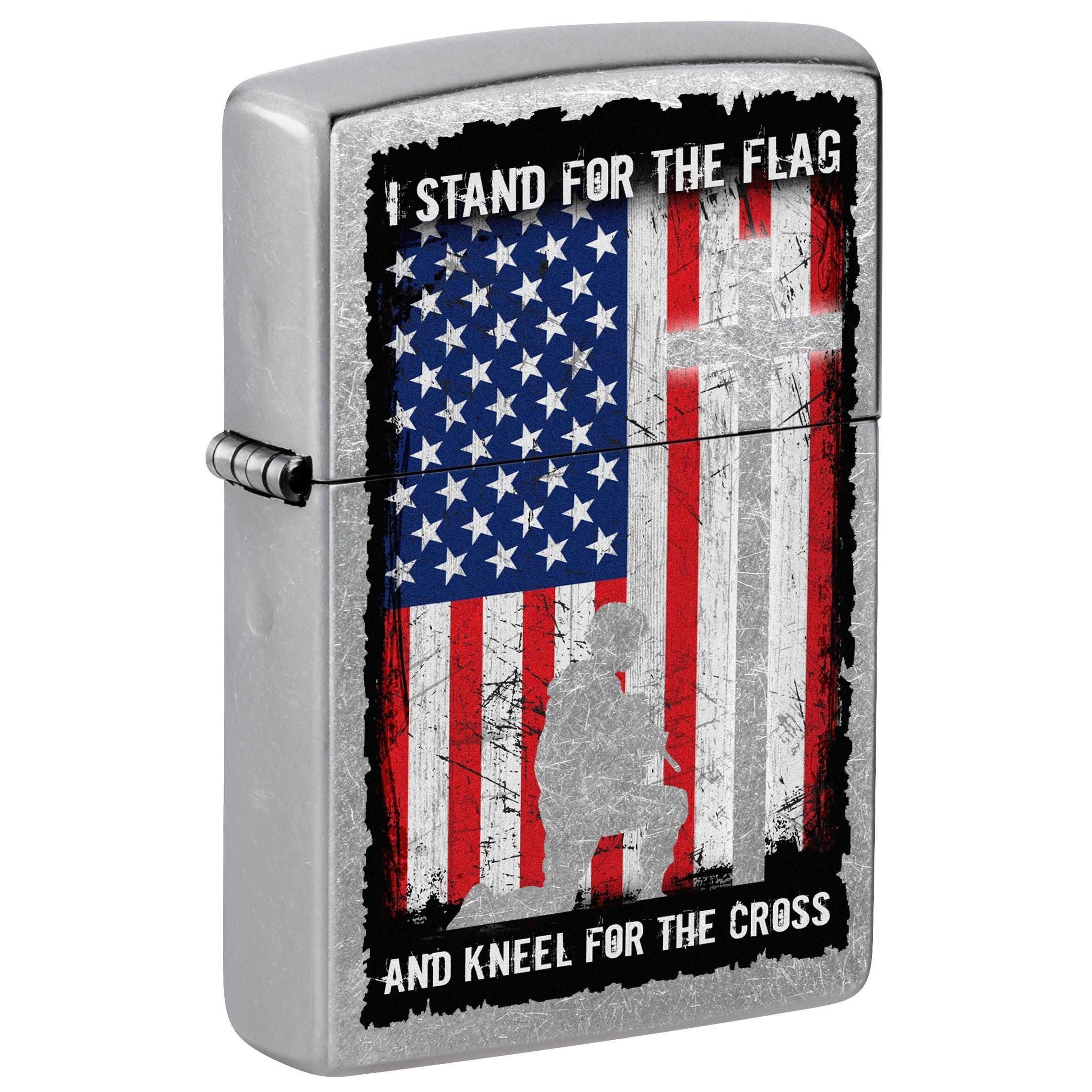 Zippo Lighter: I Stand For the Flag and Kneel For the Cross - Street Chrome 81745