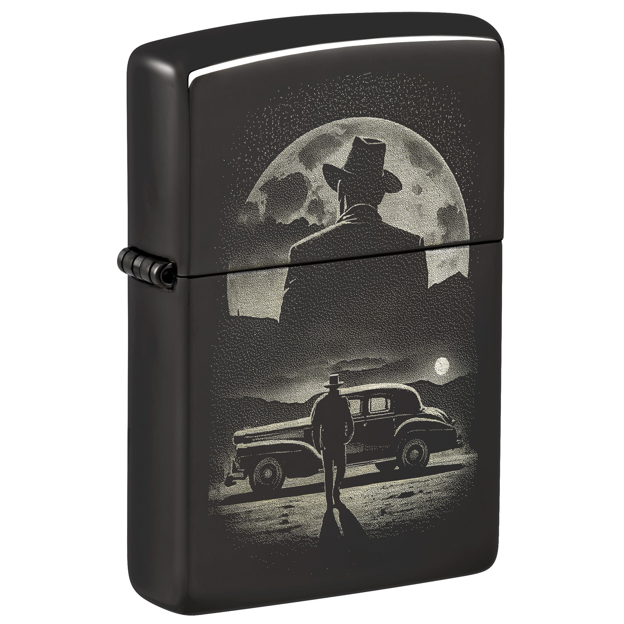 Zippo Lighter: Moonlight Scene - High Polish Black 81789