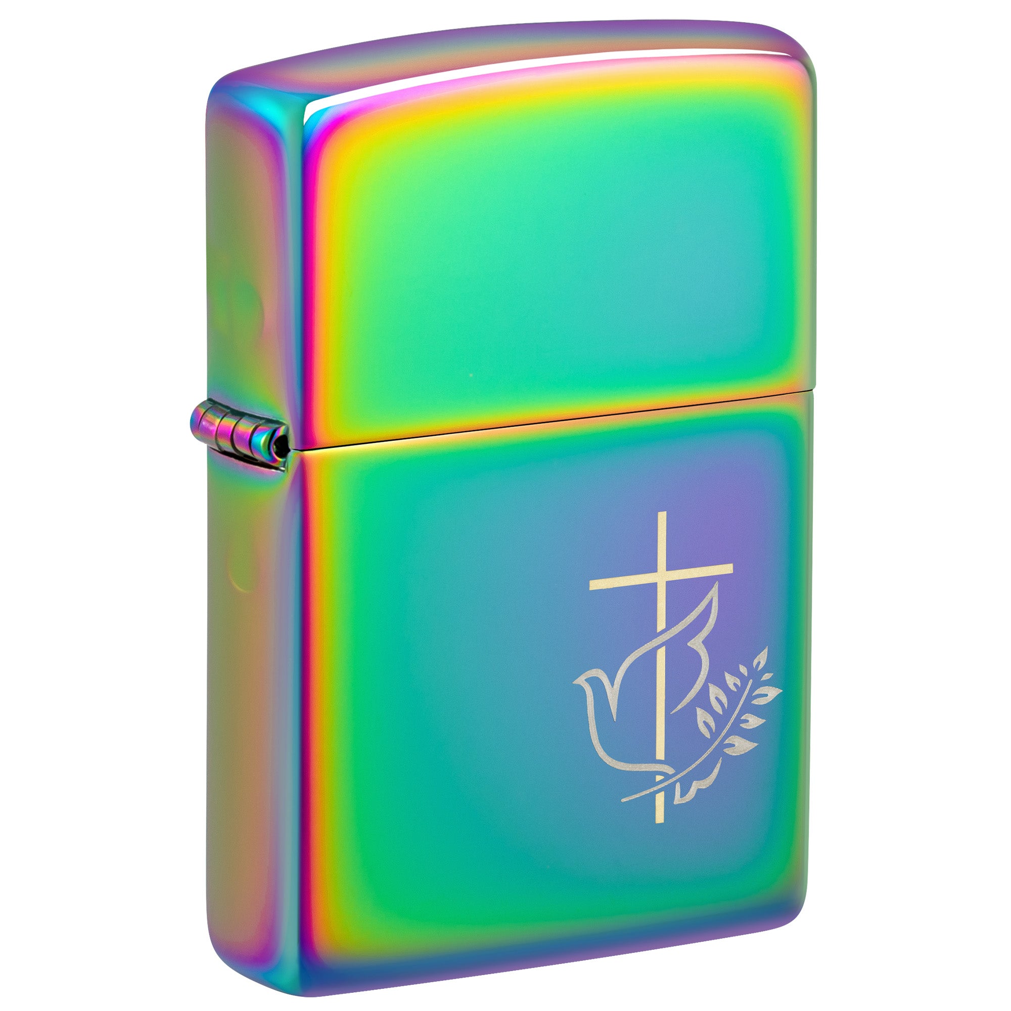 Zippo Lighter: Cross and Dove, Engraved - Multi-Color 81797
