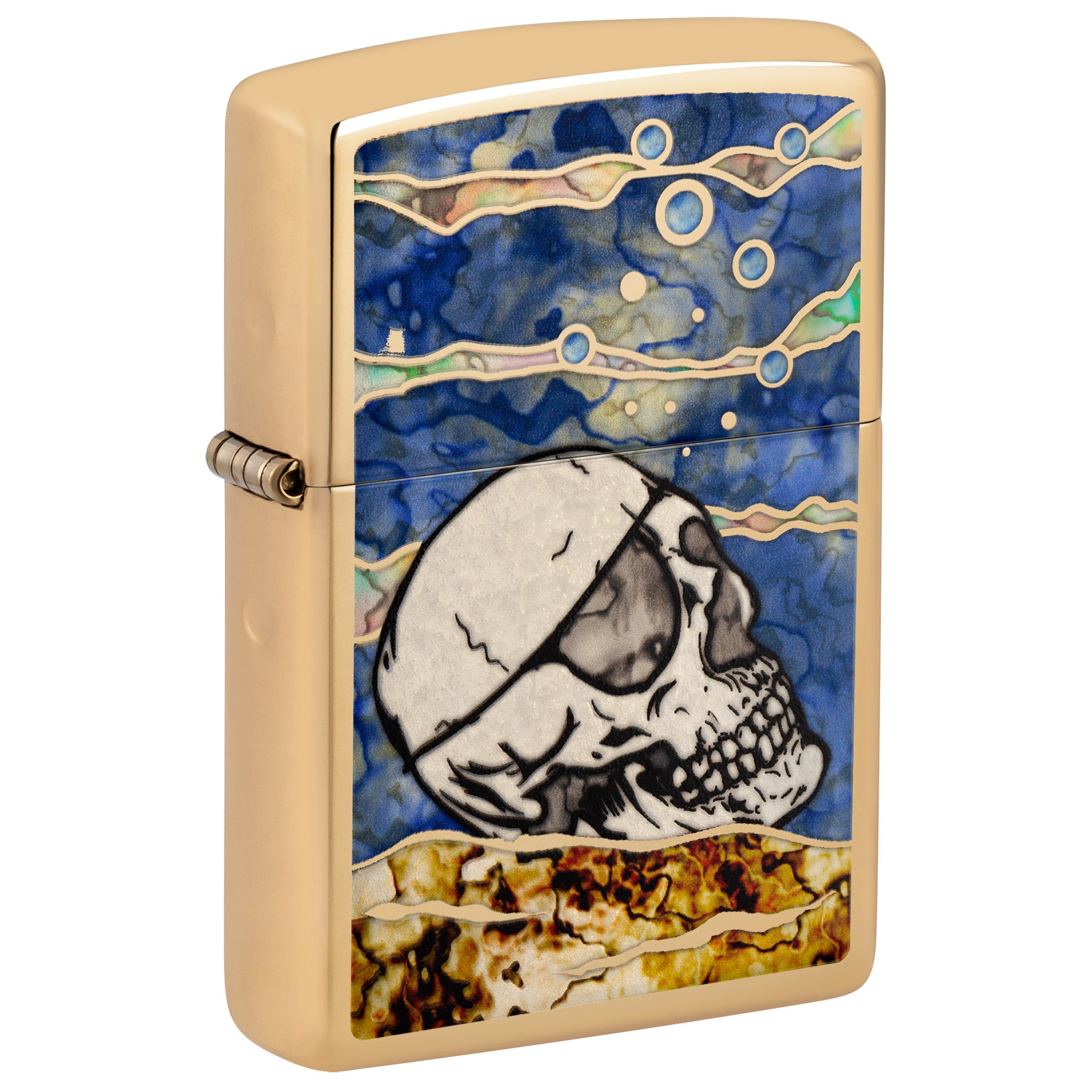 Zippo Lighter: Pirate Skull, Fusion - High Polish Brass 81805