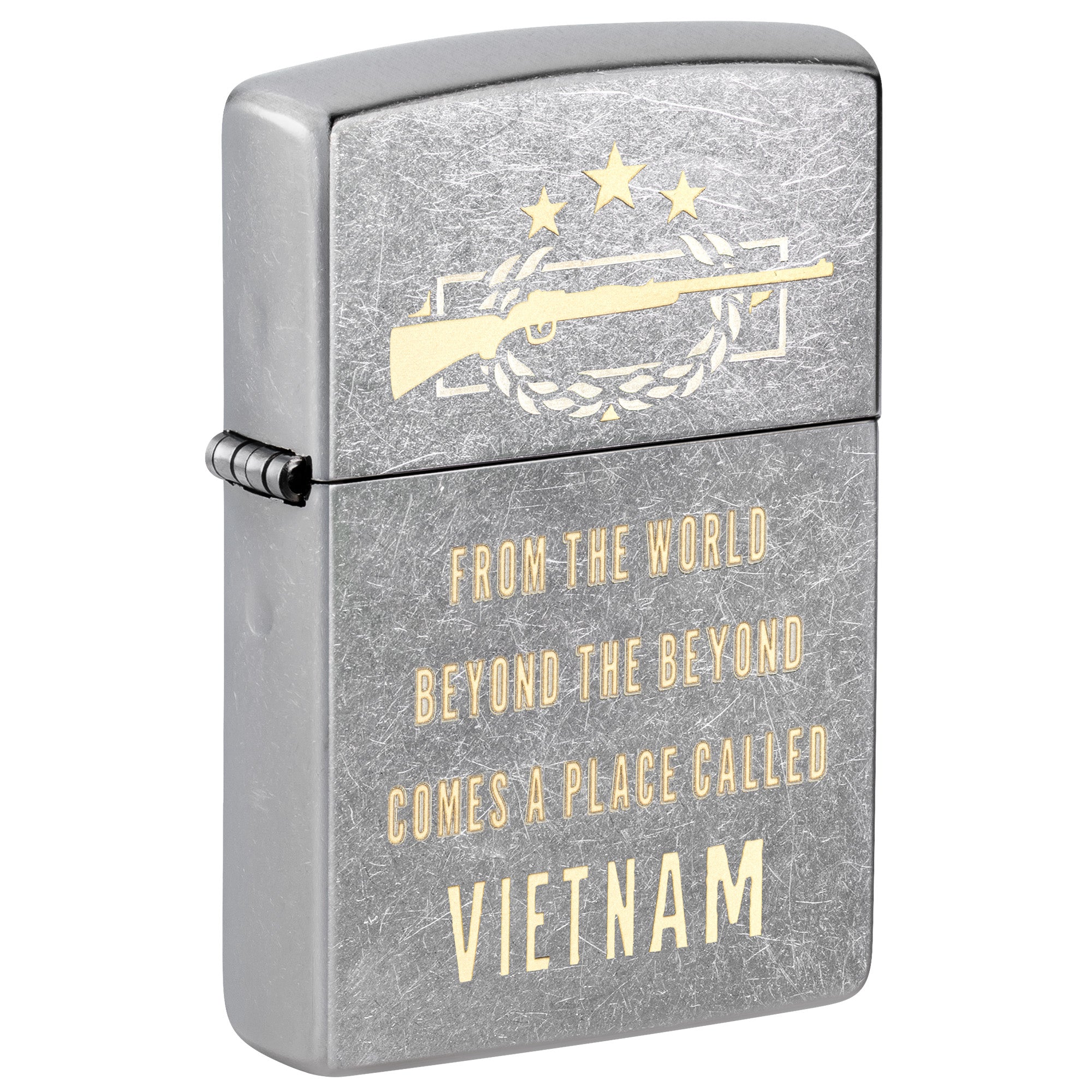 Zippo Lighter: Vietnam War Trench Art, Rifle - Street Chrome 81809