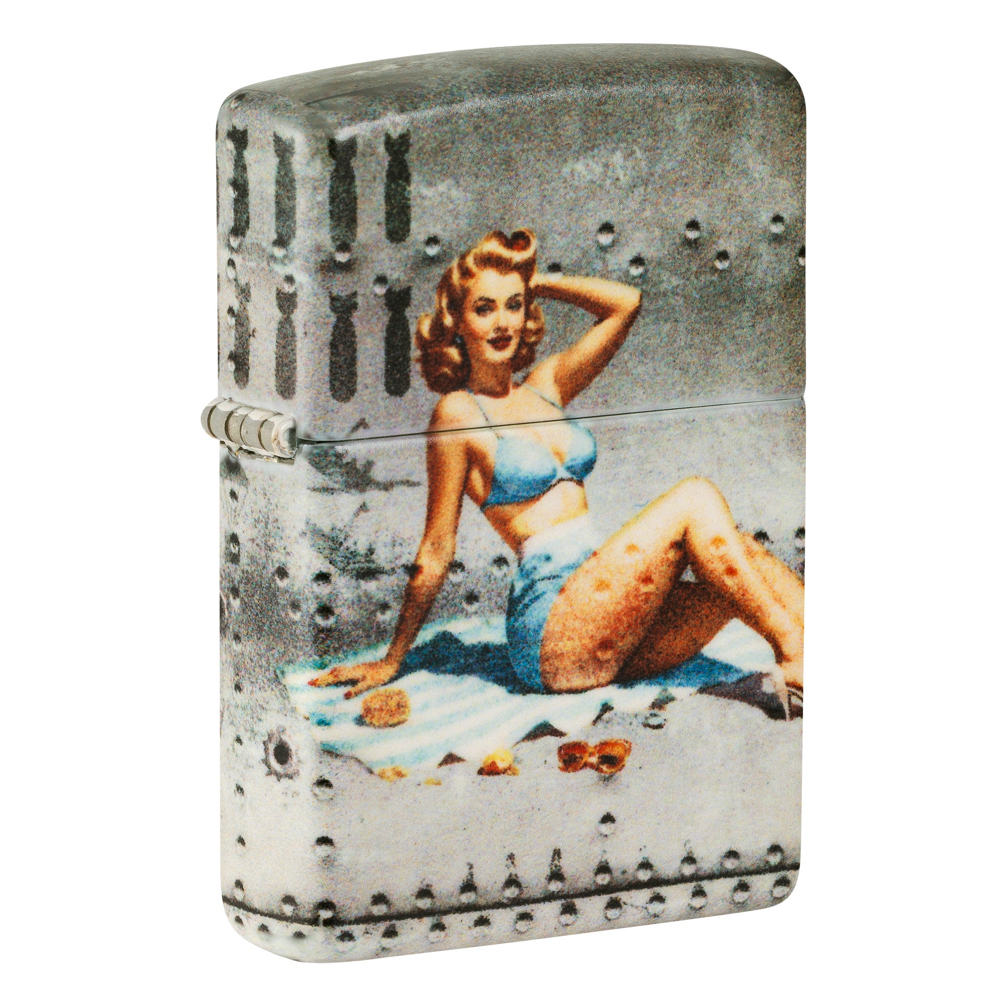 Zippo Lighter: Nose Art, Pin-up Girl on Beach - 540 Color 81812