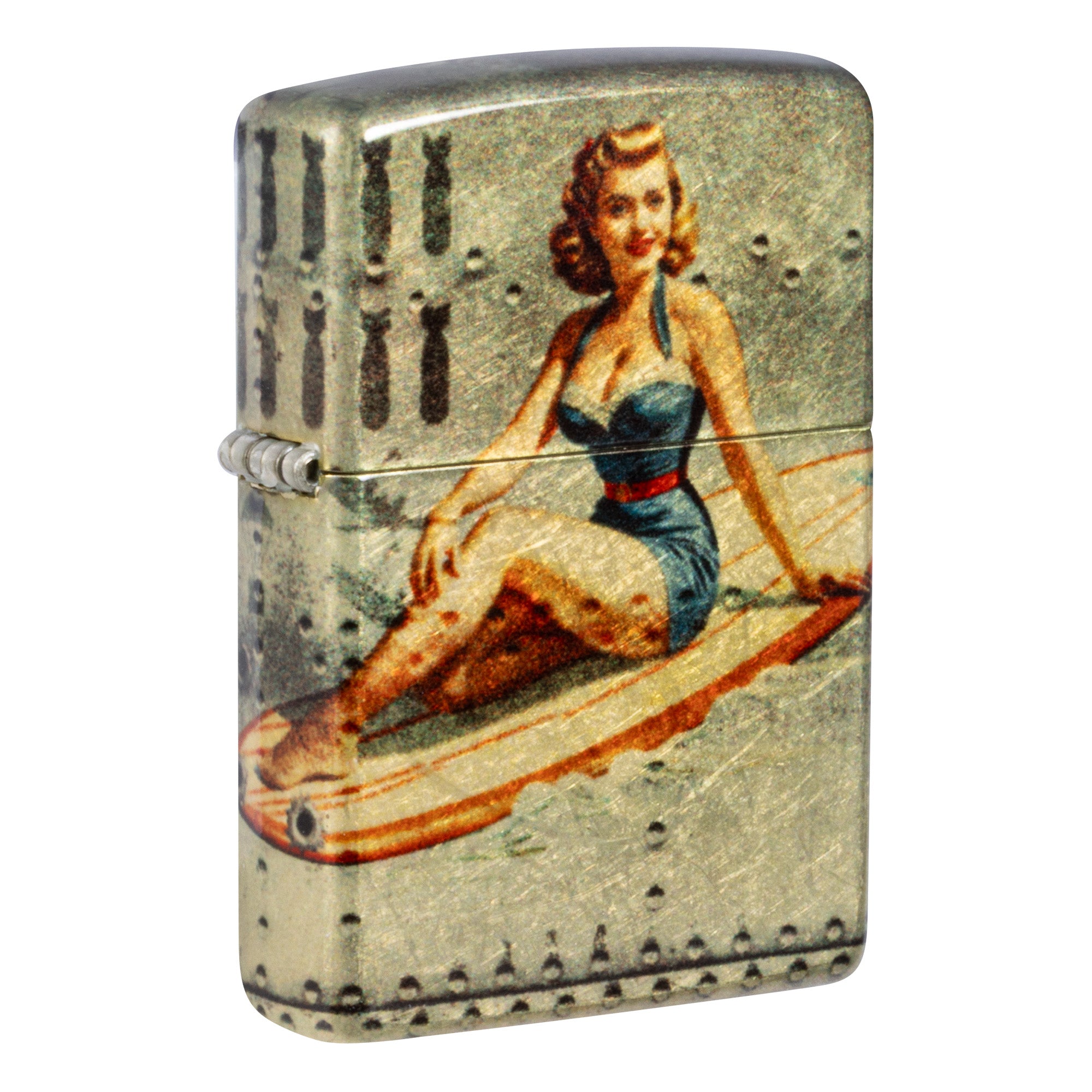 Zippo Lighter: Nose Art, Pin-up Girl with Surfboard - 540 Fusion 81813