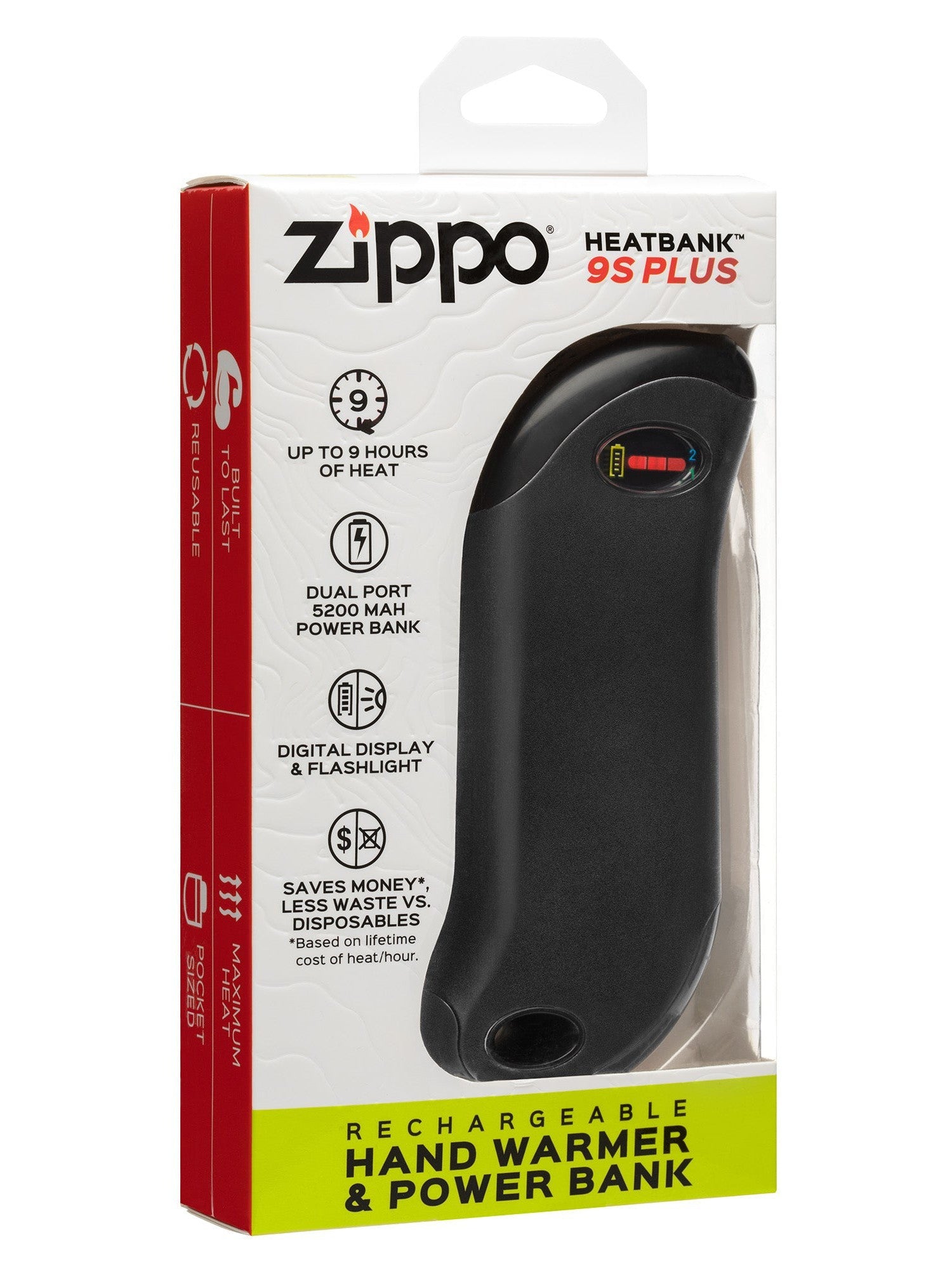 Zippo HeatBank 9s Plus Rechargeable Hand Warmer - Black 40573