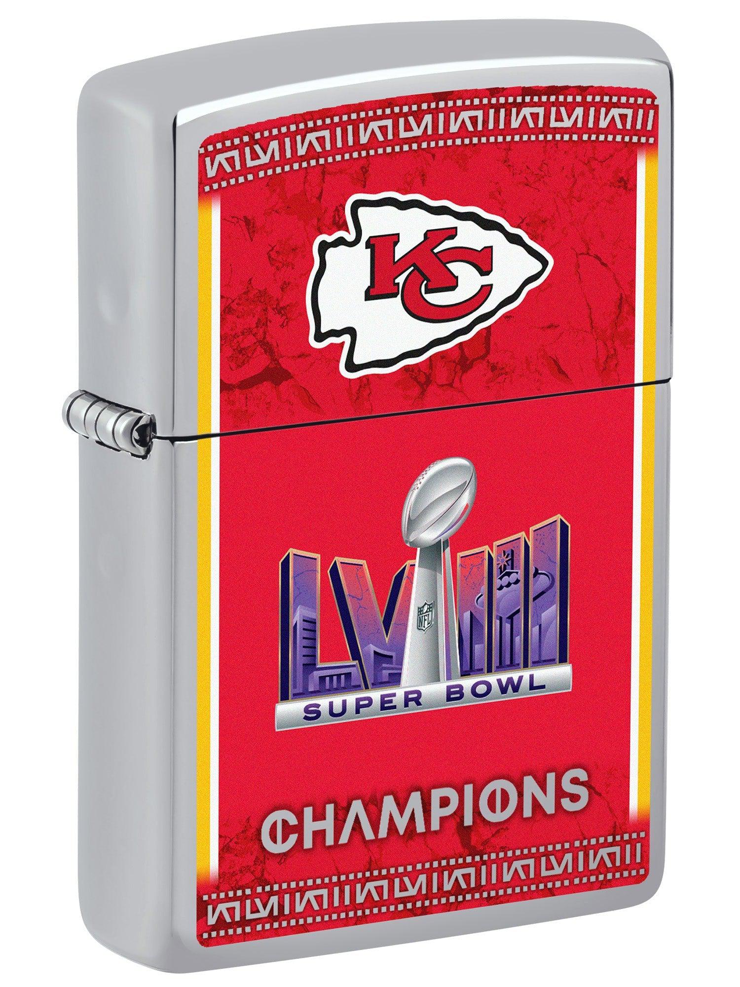 Zippo Lighter: NFL Super Bowl LVIII, Kansas City Chiefs - High Polish Chrome 46160