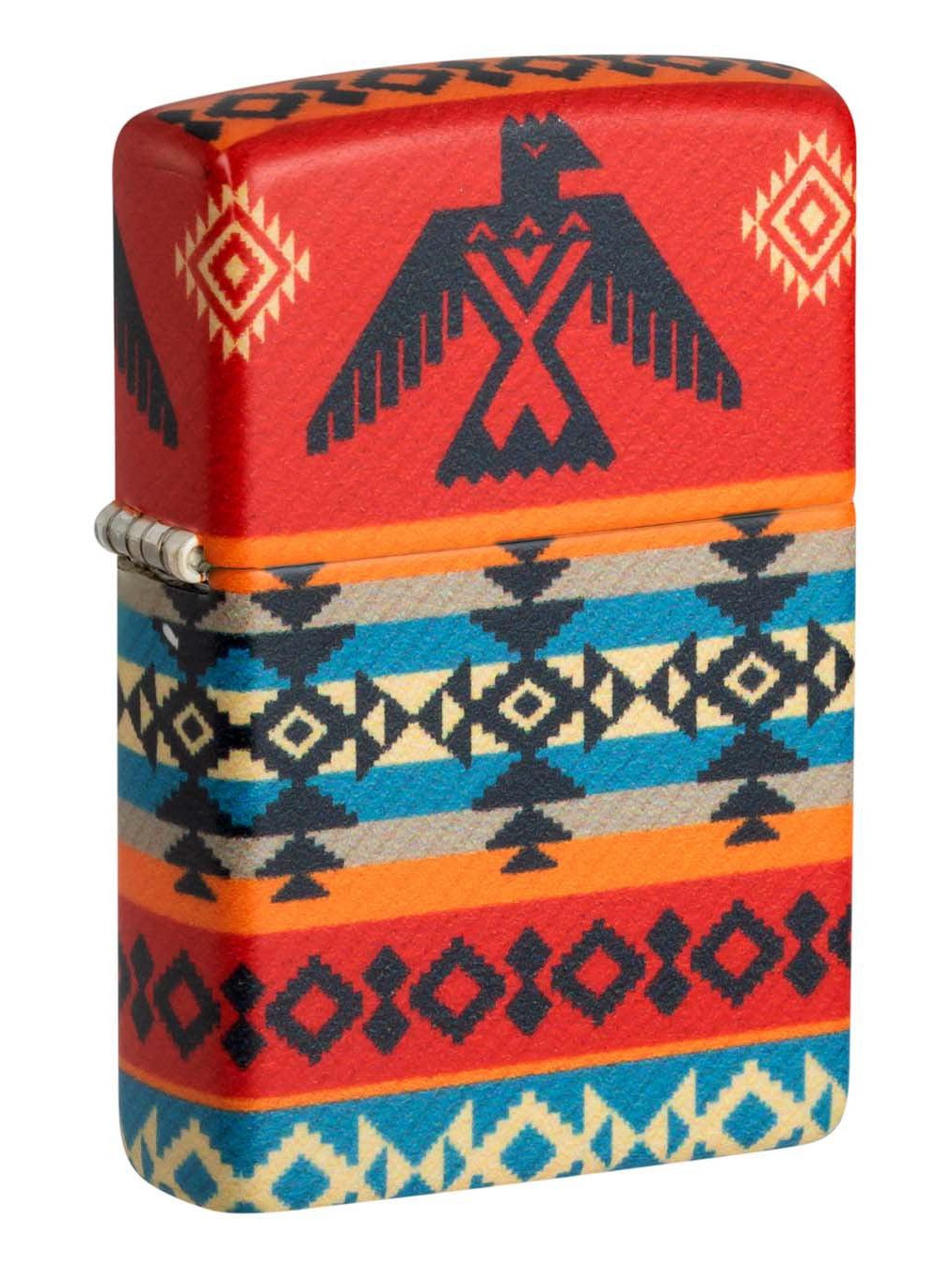 Zippo Lighter: Indian Thunderbird Pattern - 540 White Matte 48524