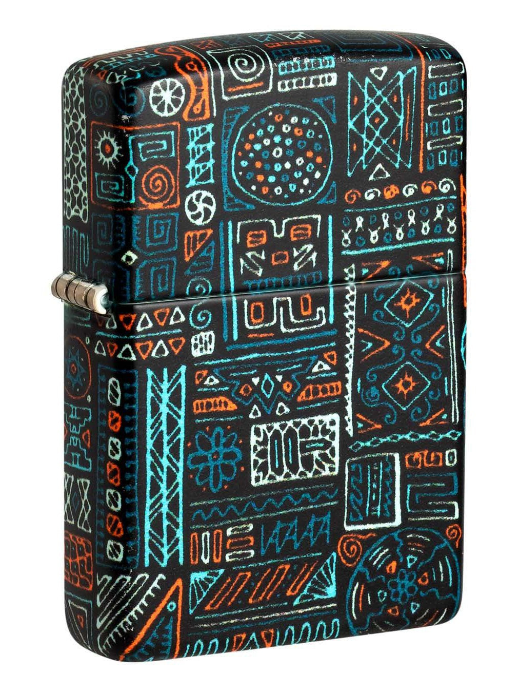 Zippo Lighter: Tribal Design - 540 White Matte 48525