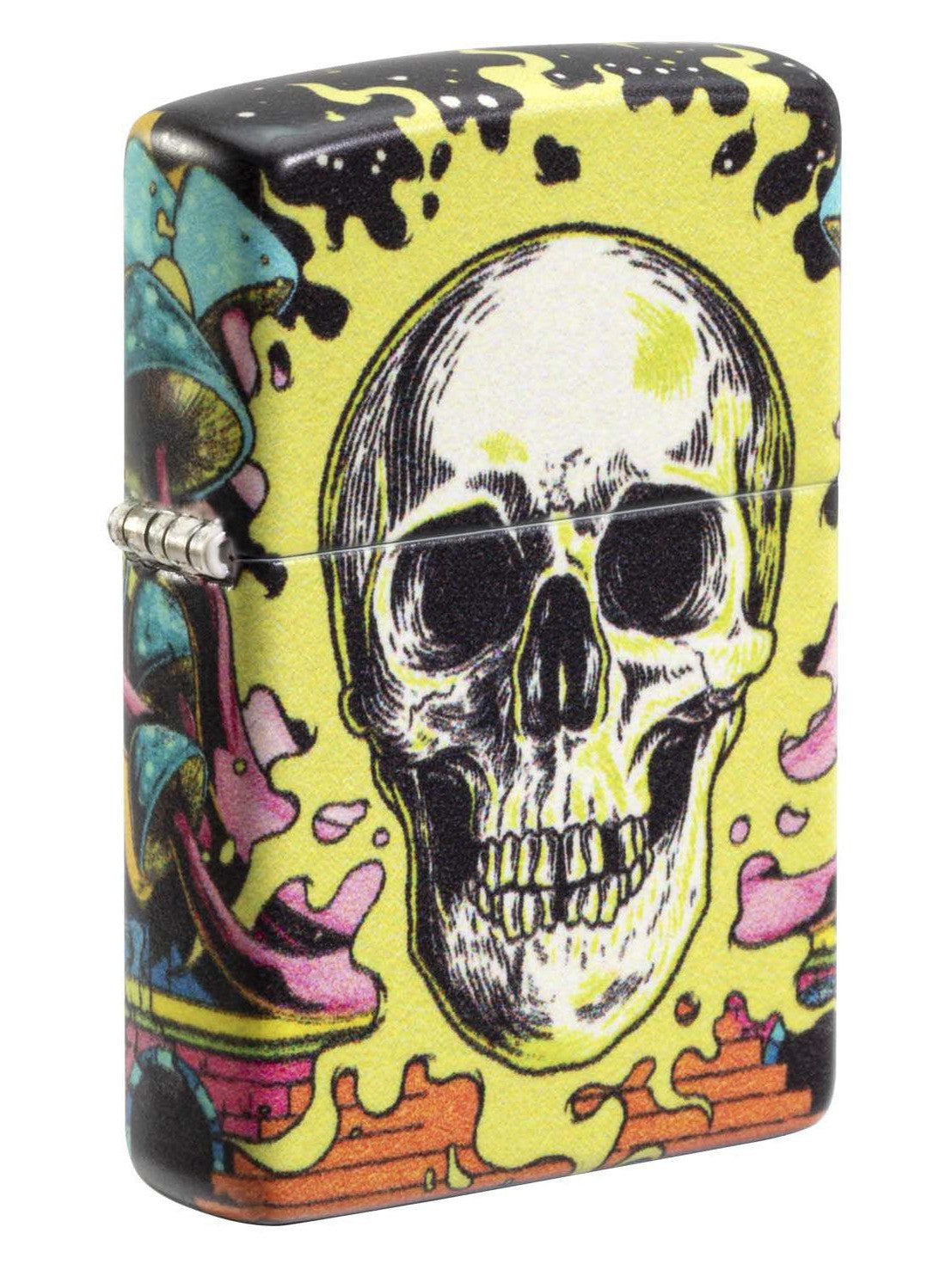 Zippo Lighter: Skull with Mushrooms, Glow in the Dark - 540 Color 48640