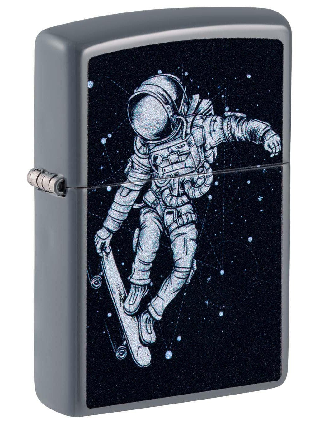 Zippo Lighter: Astronaut on Skateboard - Glat Grey 48644