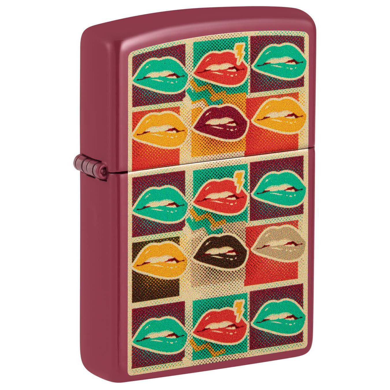 Zippo Lighter: Pop Art Lips - Brick 48653