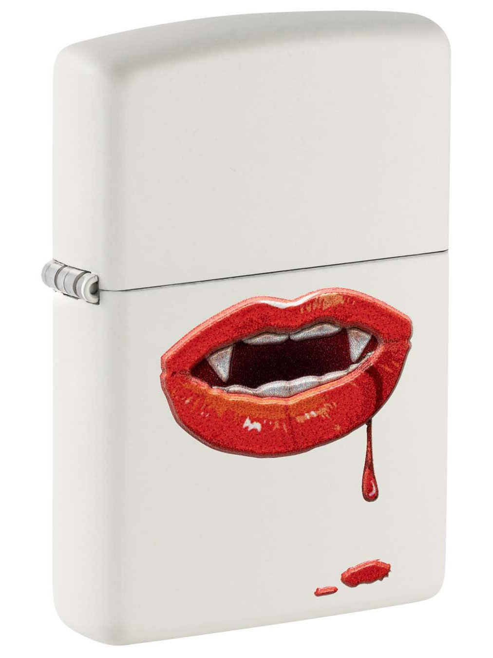 Zippo Lighter: Texture Lips - White Matte 48656