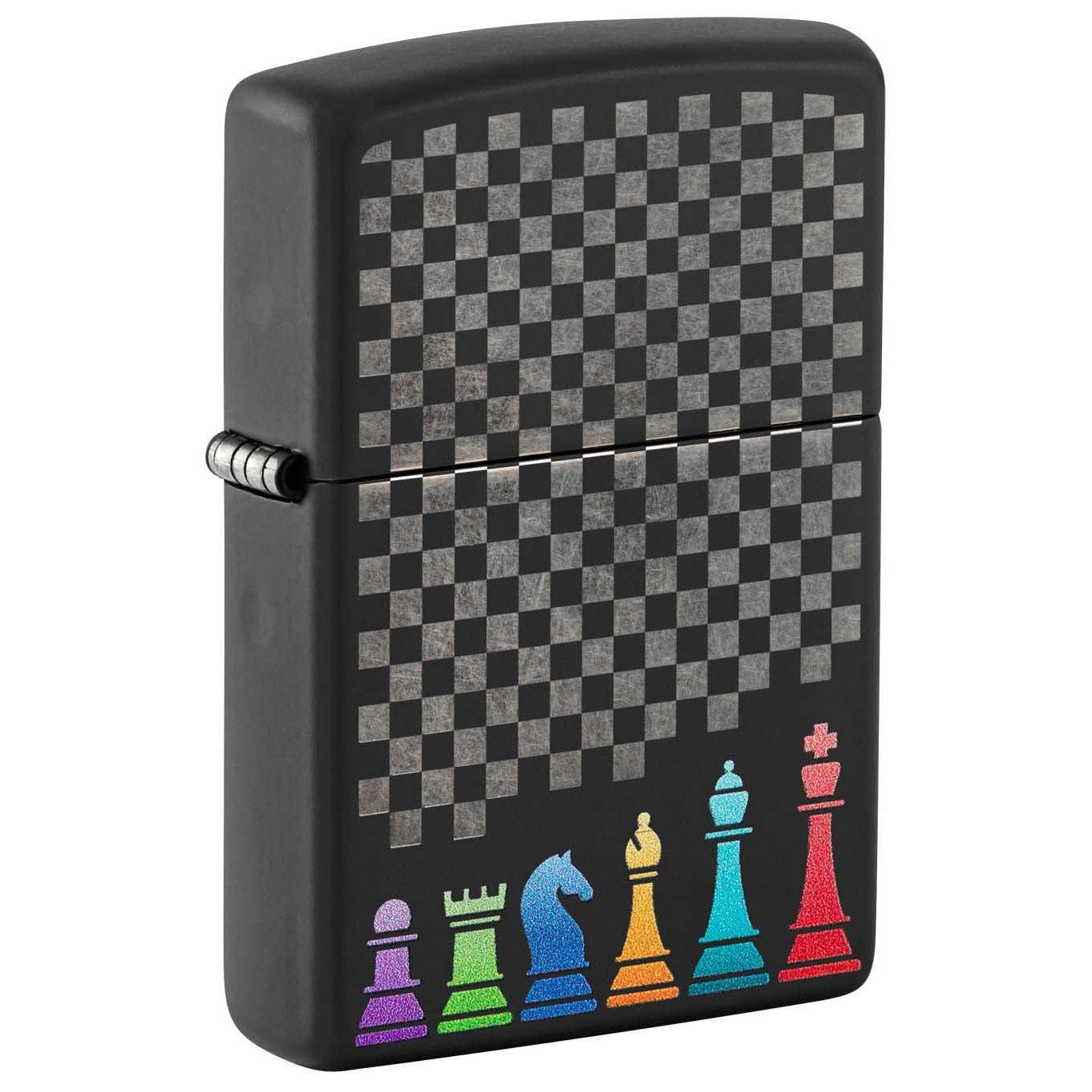 Zippo Lighter: Chess Pieces - Black Matte 48662