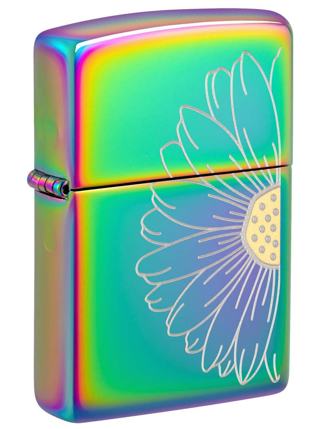 Zippo Lighter: Engraved Daisy Flower - Multi Color 48668