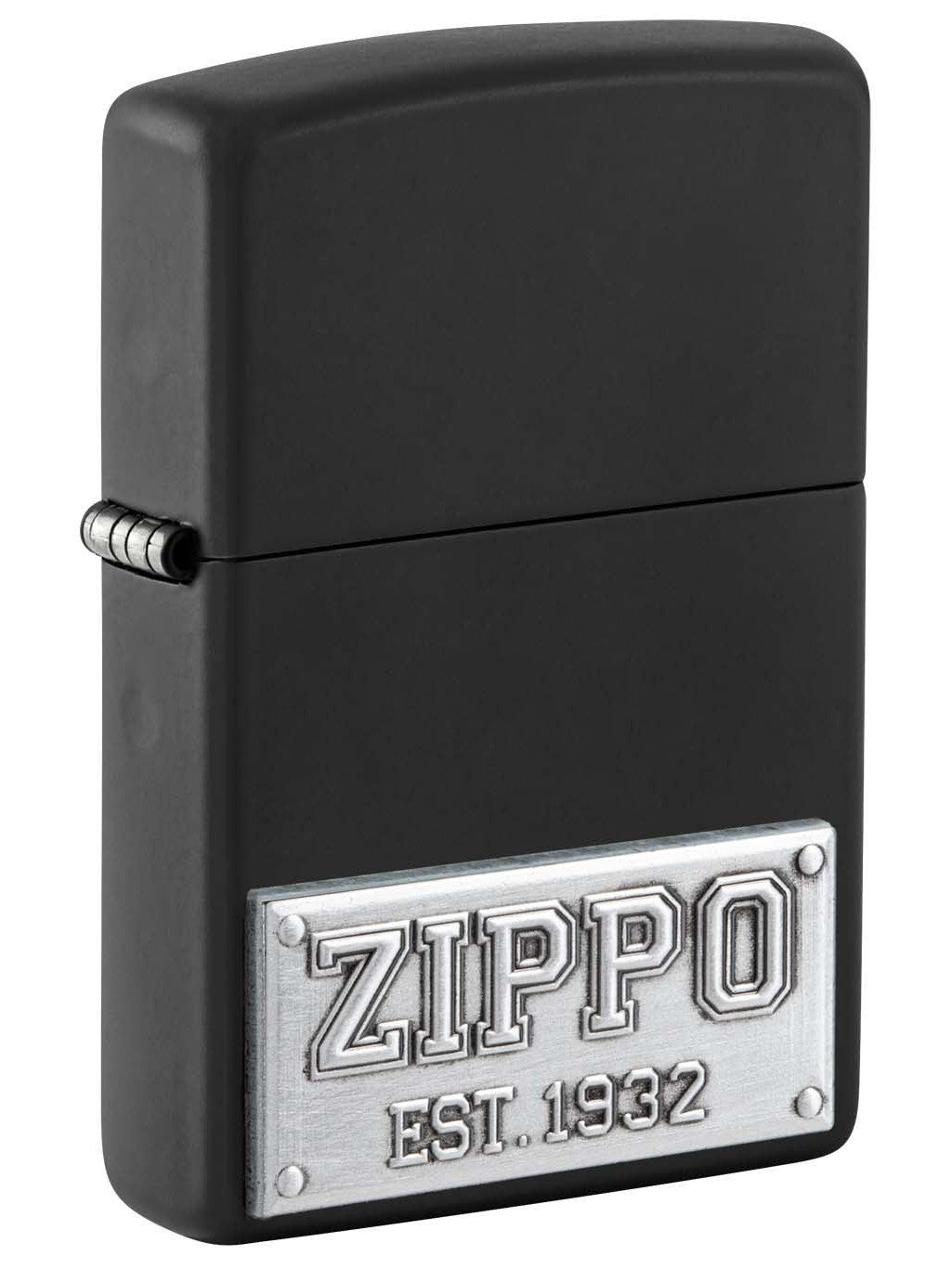 Zippo Lighter: Zippo License Plate Emblem - Black Matte 48689