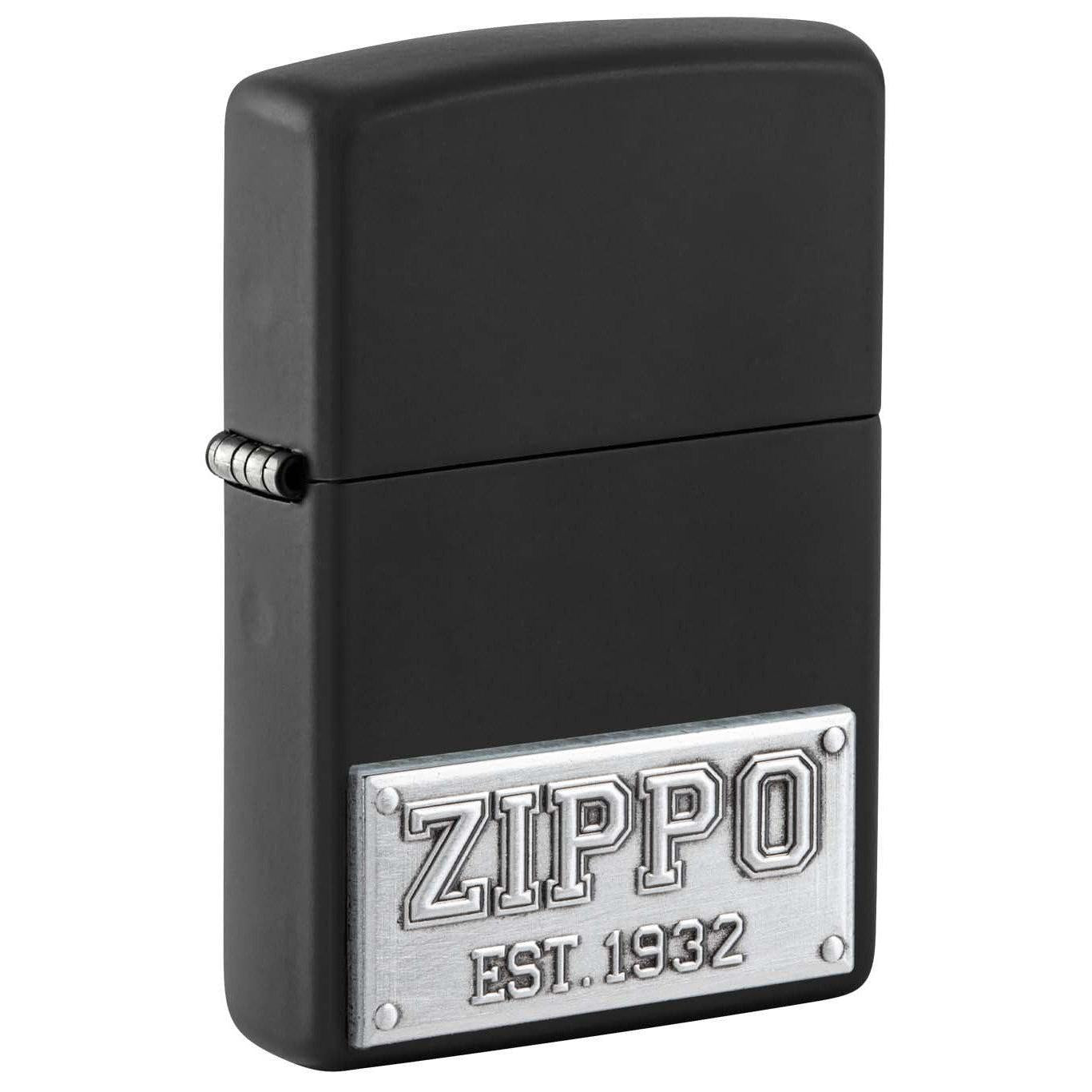 Zippo Lighter: Zippo License Plate Emblem - Black Matte 48689