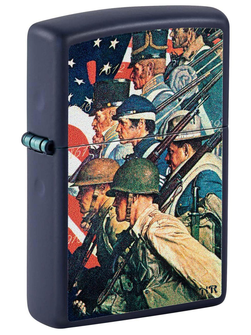 Zippo Lighter: Norman Rockwell, U.S. Army - Navy Blue Matte 48698