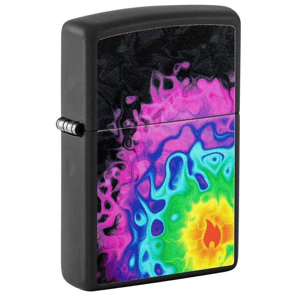 Zippo Lighter: Flame Pattern - Black Matte 48733