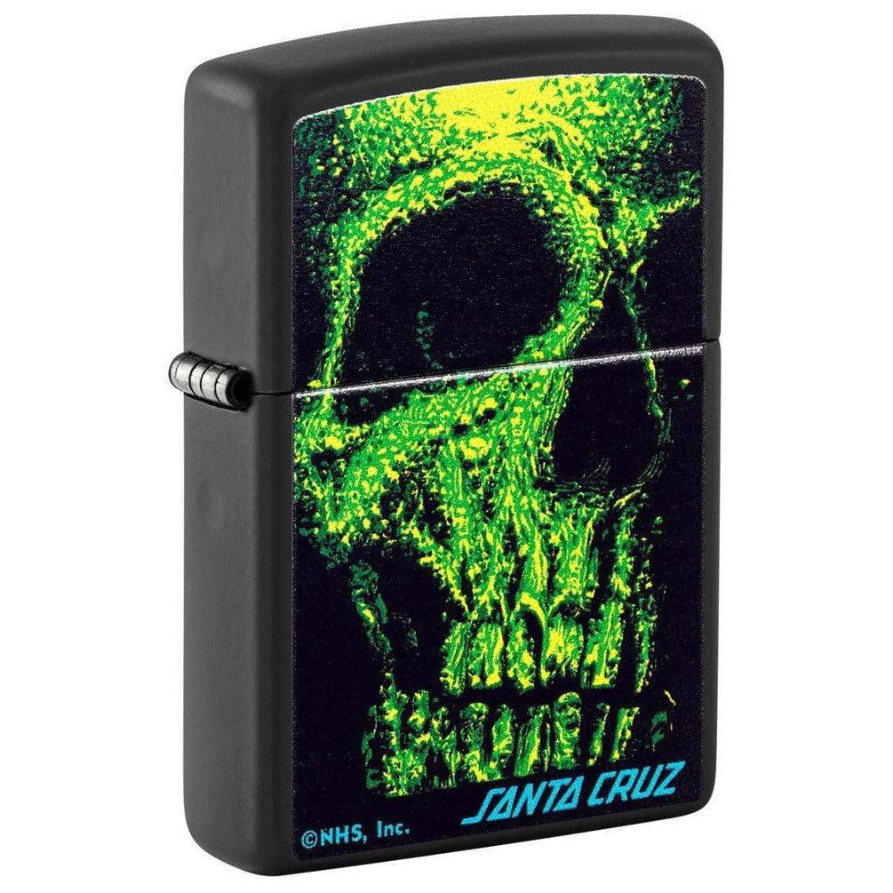 Zippo Lighter: Santa Cruz, Skull - Black Matte 48743