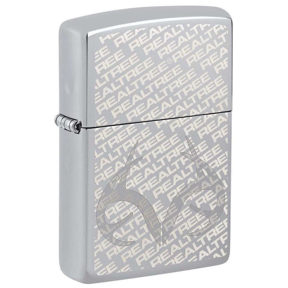 Zippo Lighter: Realtree Logo with Antlers, Engraved - High Polish Chrome 48751