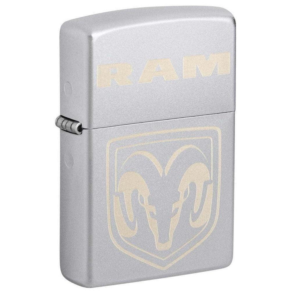 Zippo Lighter: Dodge Ram Logo, Engraved - Satin Chrome 48763