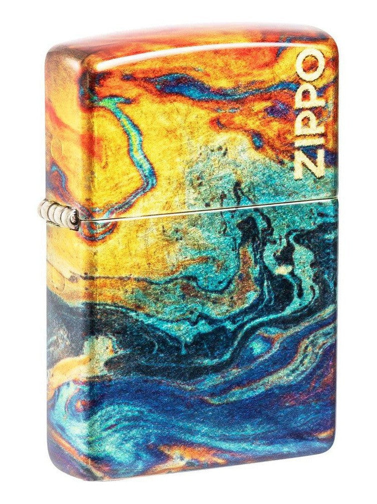 Zippo Lighter: Colorful Design, 540 Fusion - 540 Tumbled Brass 48778