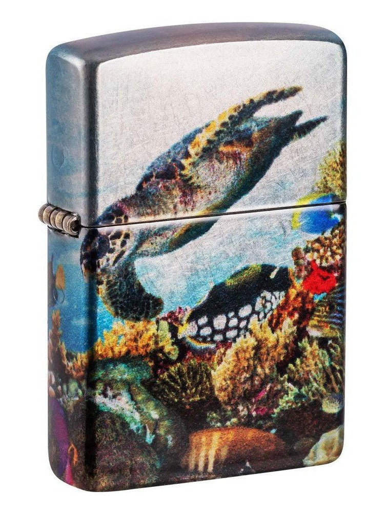 Zippo Lighter: Deep Sea Design, 540 Fusion - 540 Tumbled Chrome 48780