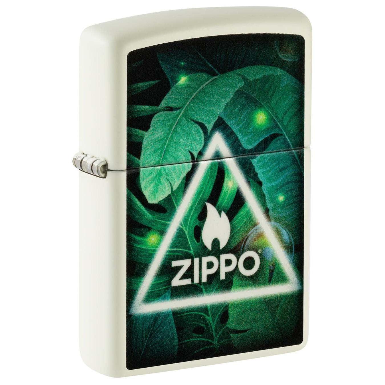 Zippo Lighter: Zippo Nature Design - Glow-in-the-Dark Green 48875