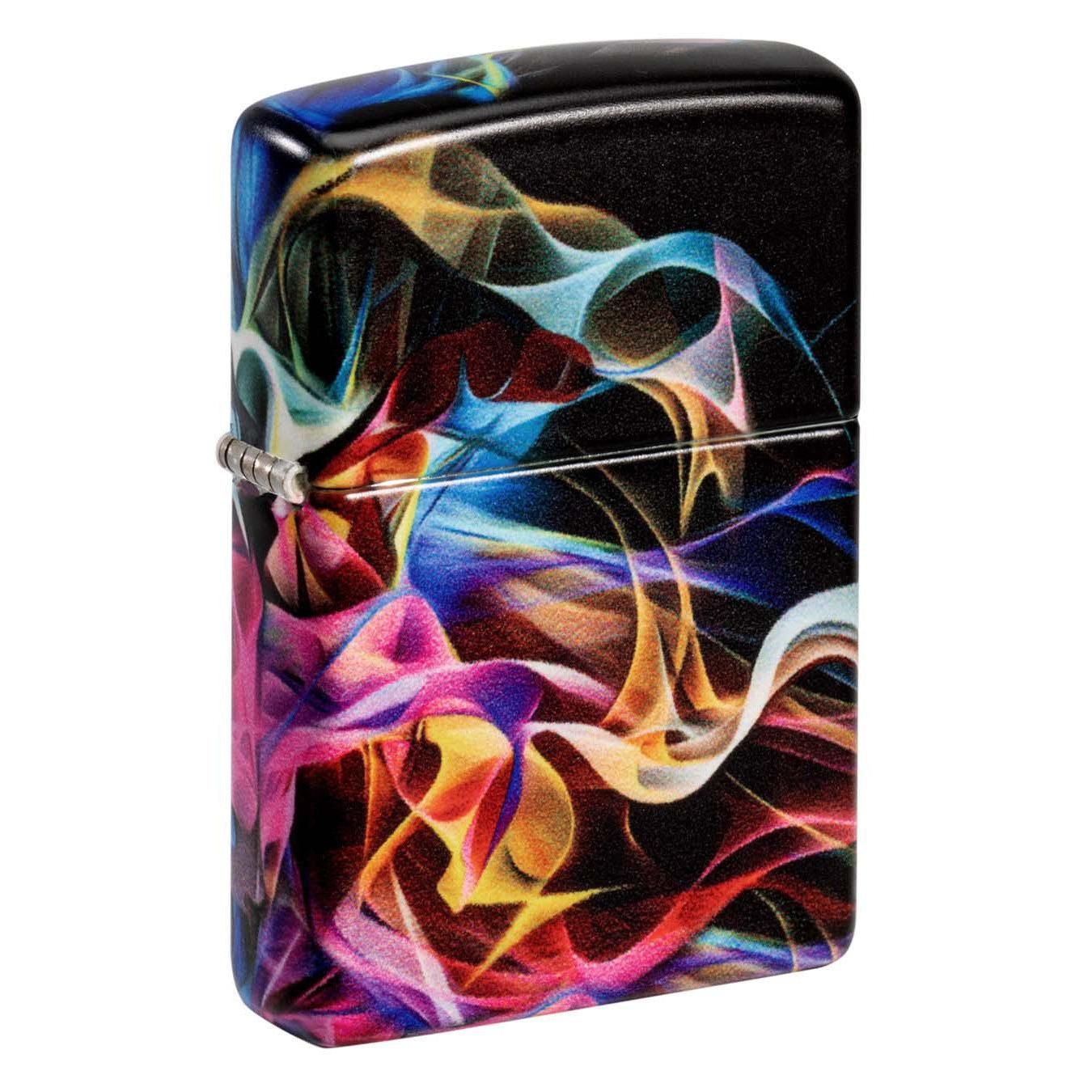 Zippo Lighter: Abstract Smoke Design - 540 White Matte 48897