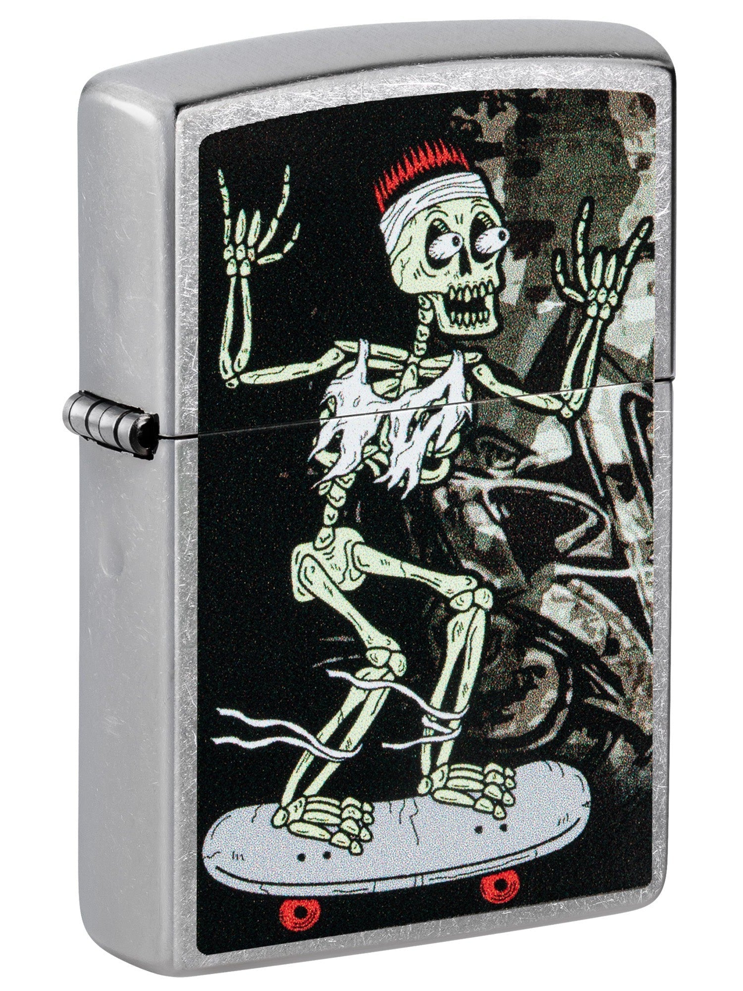 Zippo Lighter: Skeleton on Skateboard - Street Chrome 48911