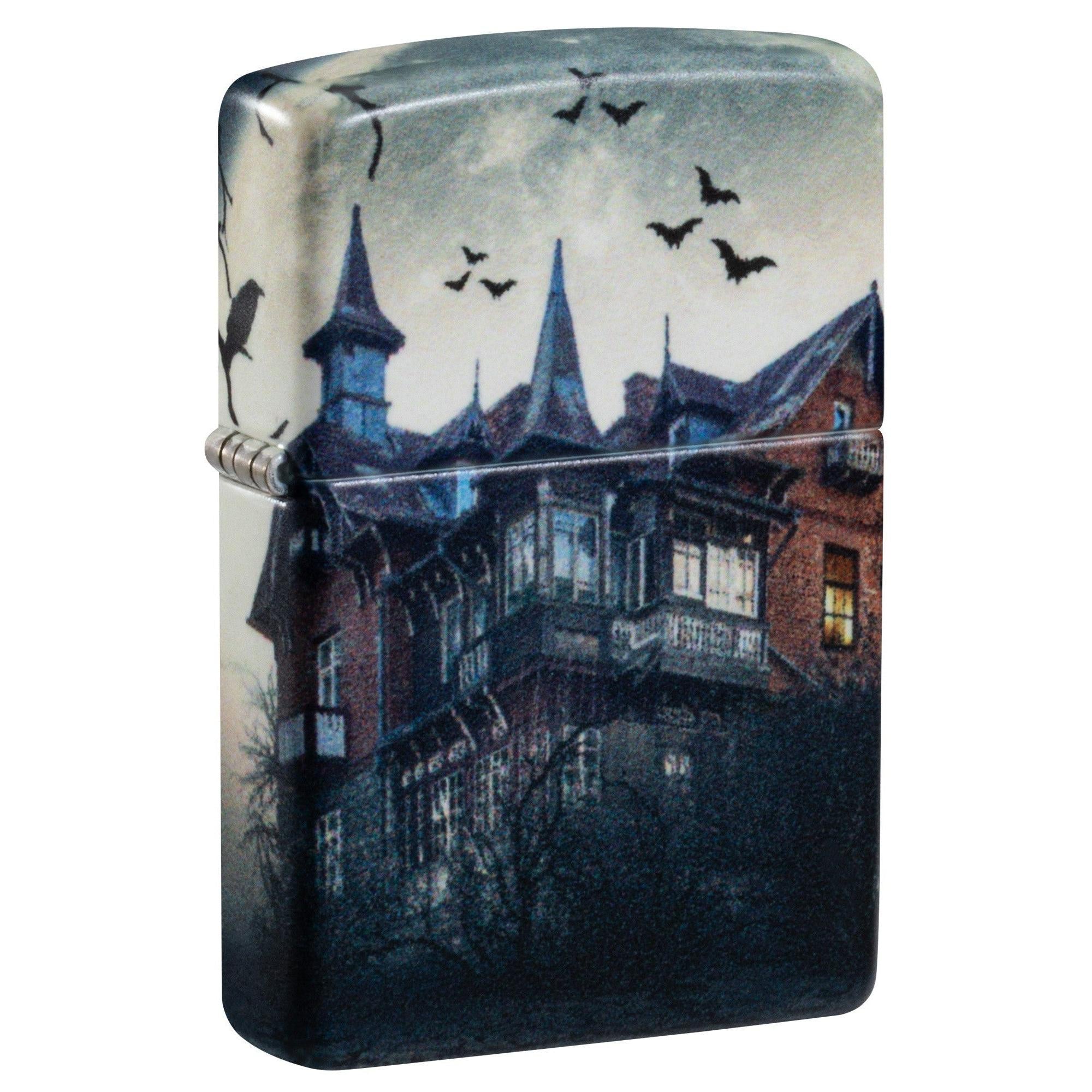 Zippo Lighter: Haunted House - Glow-in-the-Dark Green 48922